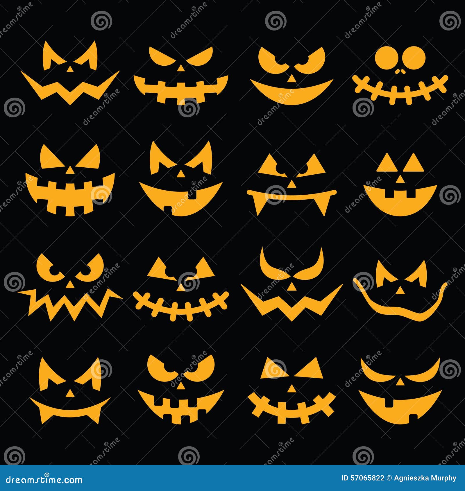 Scary face isolated on white background Royalty Free Vector