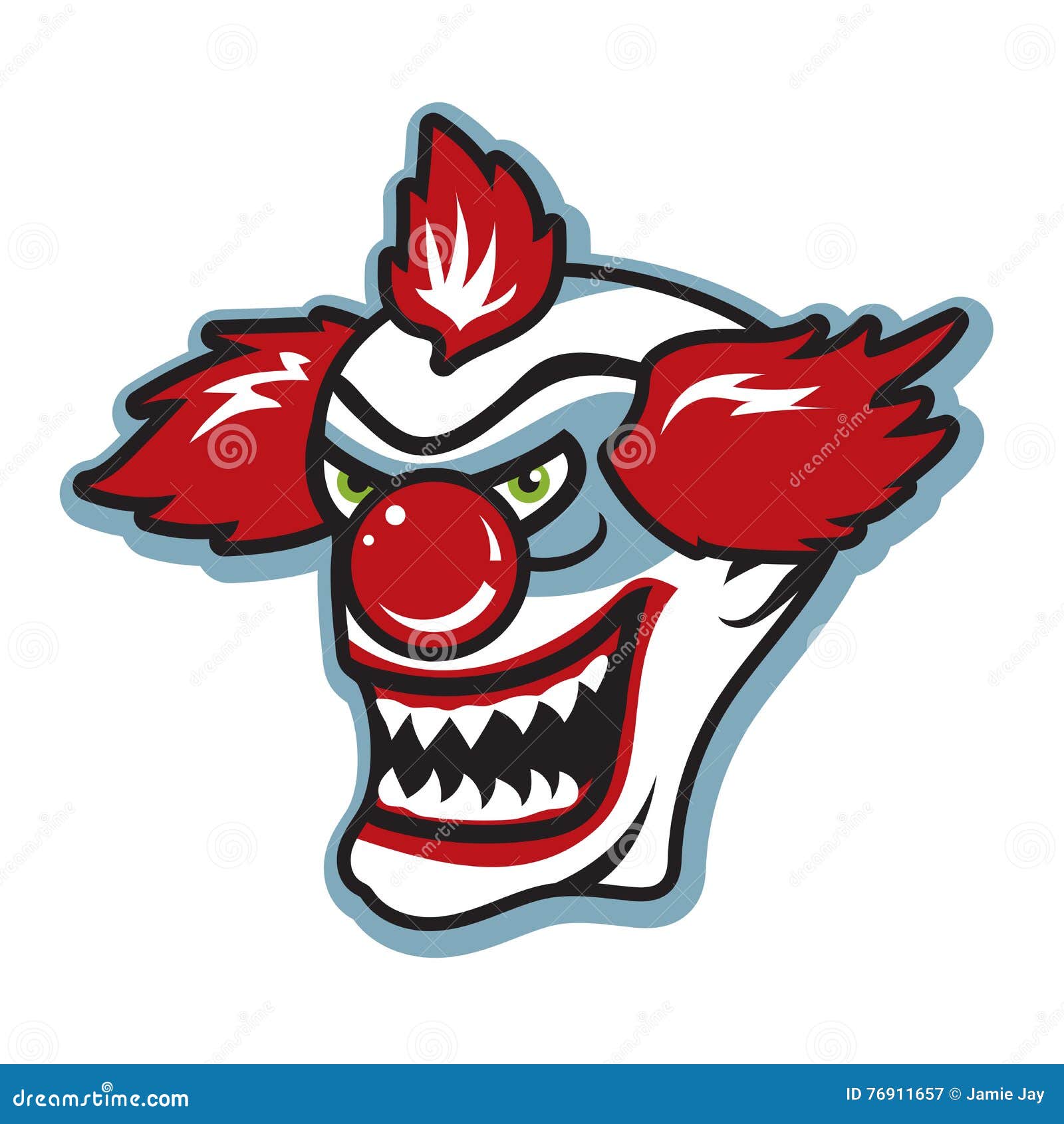Download Scary Killer Clown With Sharp Teeth Stock Vector ...