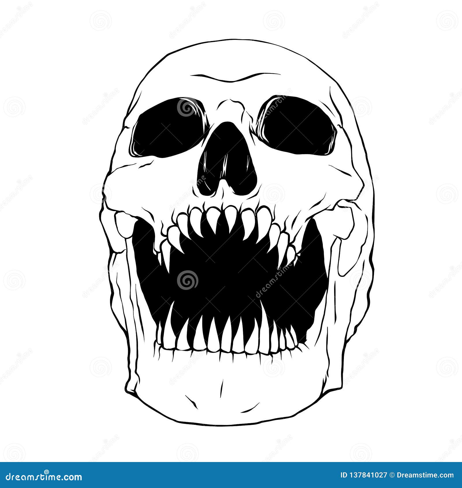 The Fang Skull Illustration Vector Stock Illustration Illustration