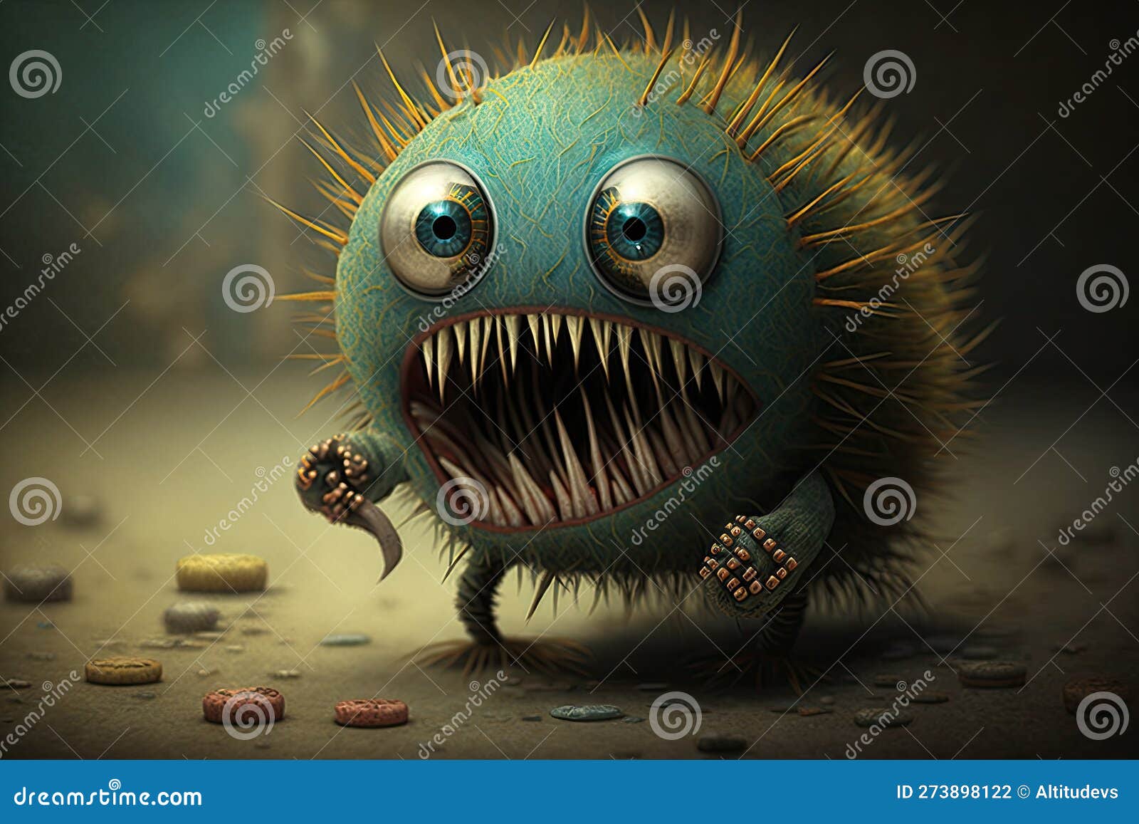 Door with Black Angry Scary Monster Face. Stock Image - Image of