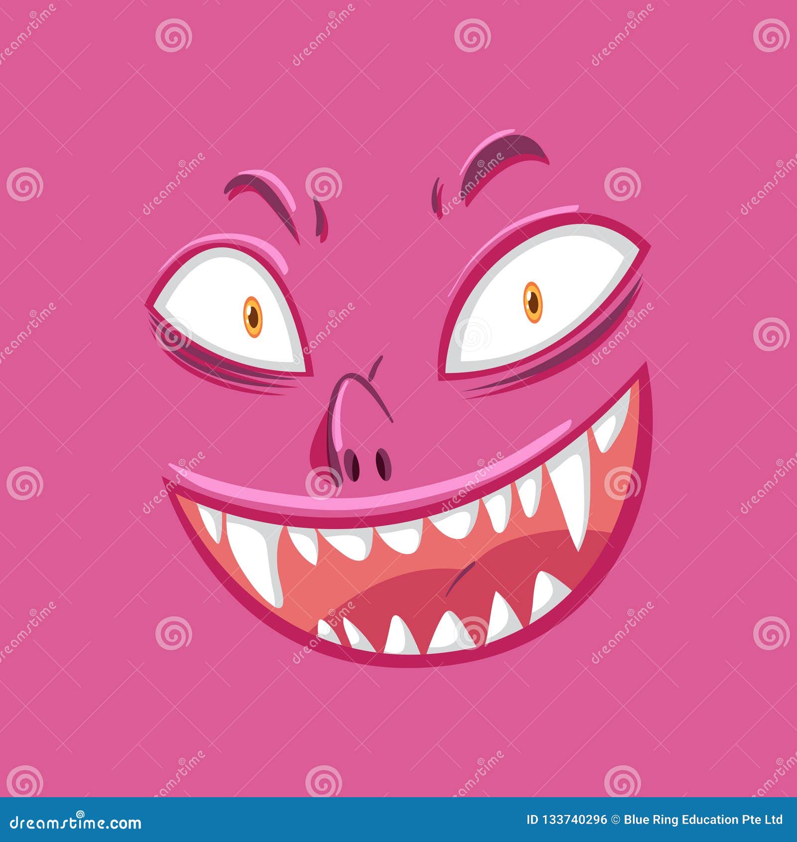 A scary monster face stock vector Illustration of drawing 133740296