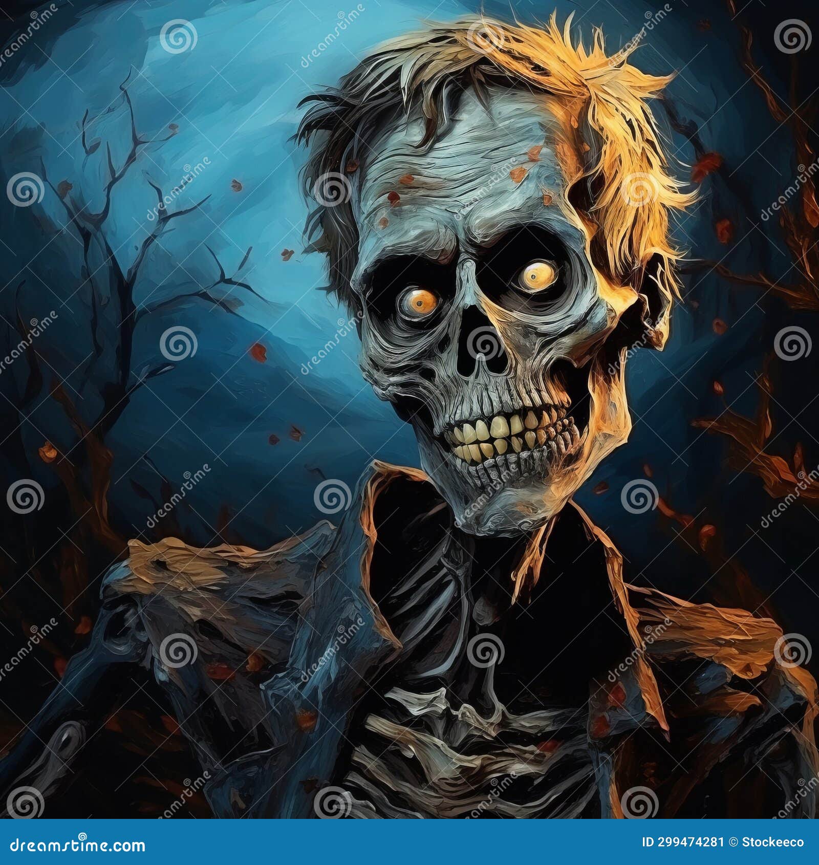 scary skeleton a digital art masterpiece with iconic pop culture caricatures