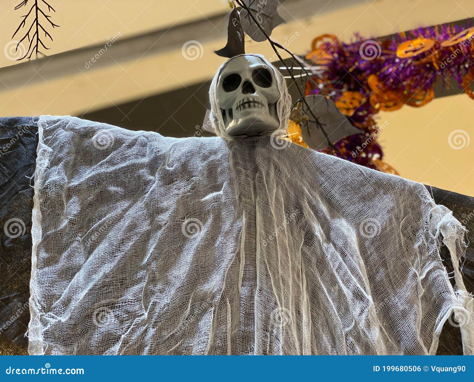 Scary Skeleton Hanging on the Ceiling for Halloween Party ...
