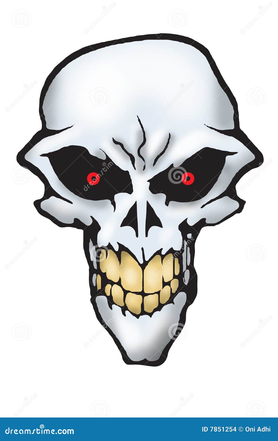 Scary Skull With Red Eyes Stock Images Image 7851254