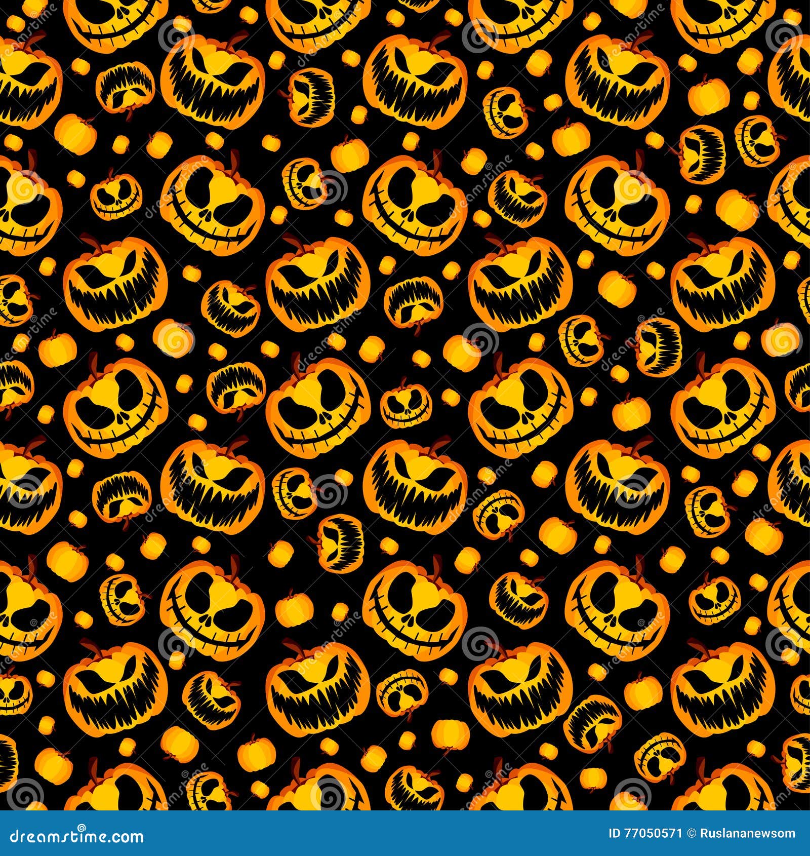 scary and spooky halloween pumpkin seamless halloween pattern