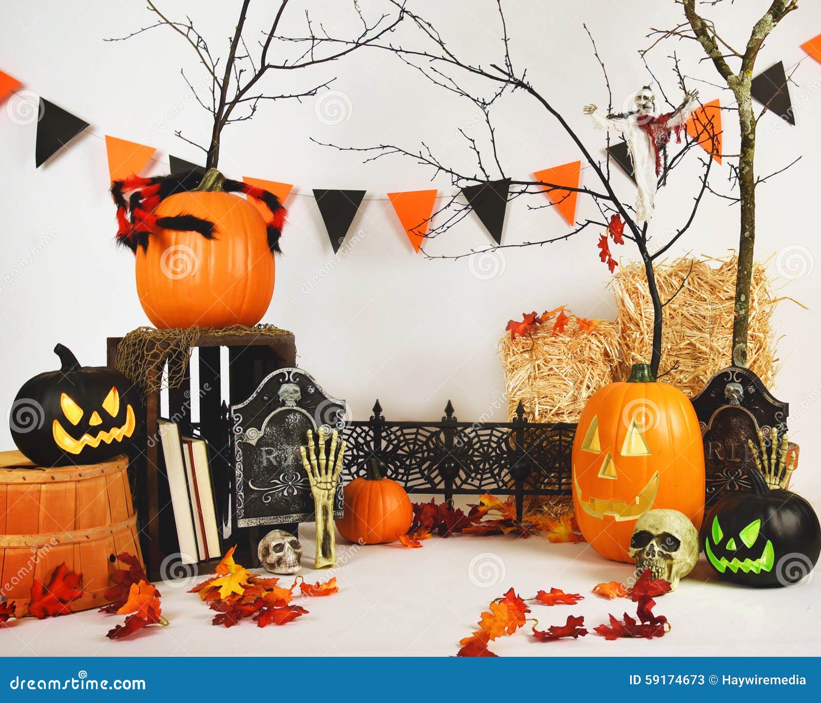 Scary Studio Halloween Background Scene On White Stock Photo Image 59174673