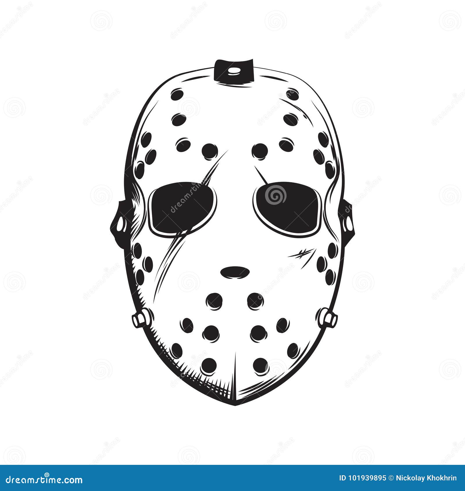 Scary Hockey Mask Illustration Stock Illustration - Illustration of ...