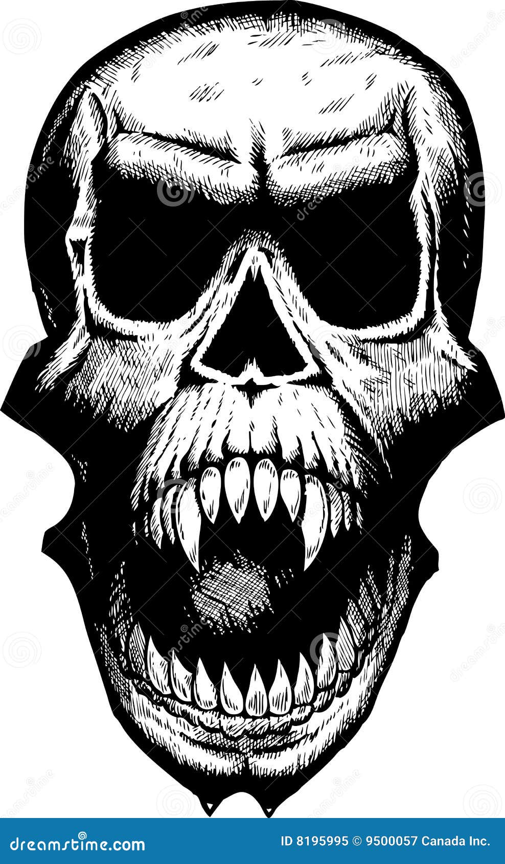 Scary yelling skull stock vector. Image of bite, head - 8195995