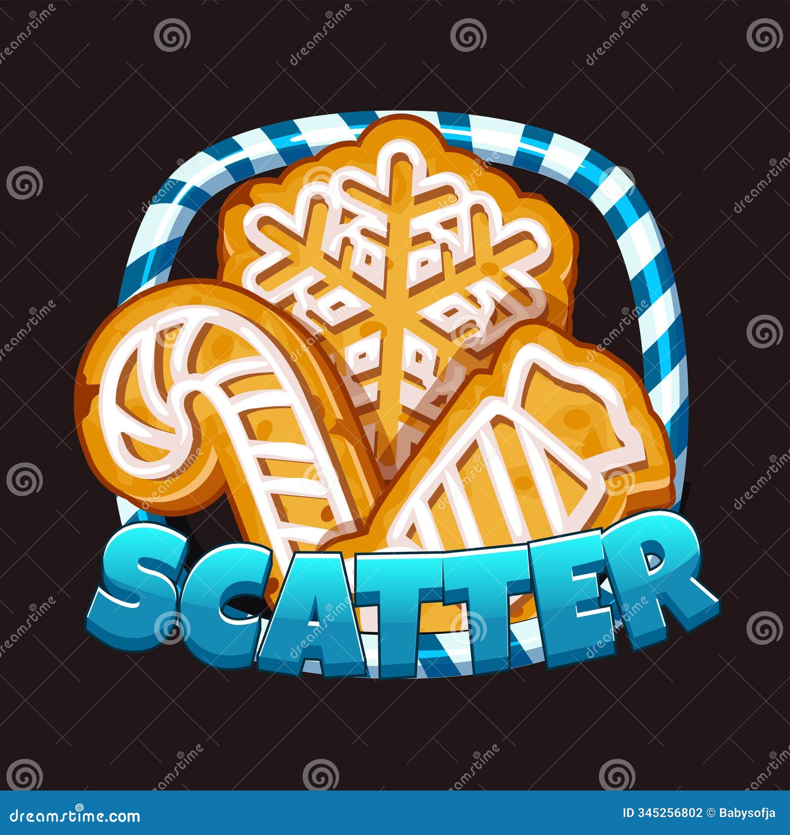 scatter  for christmas themed slot machines. merry christmas icon or  for your game assets