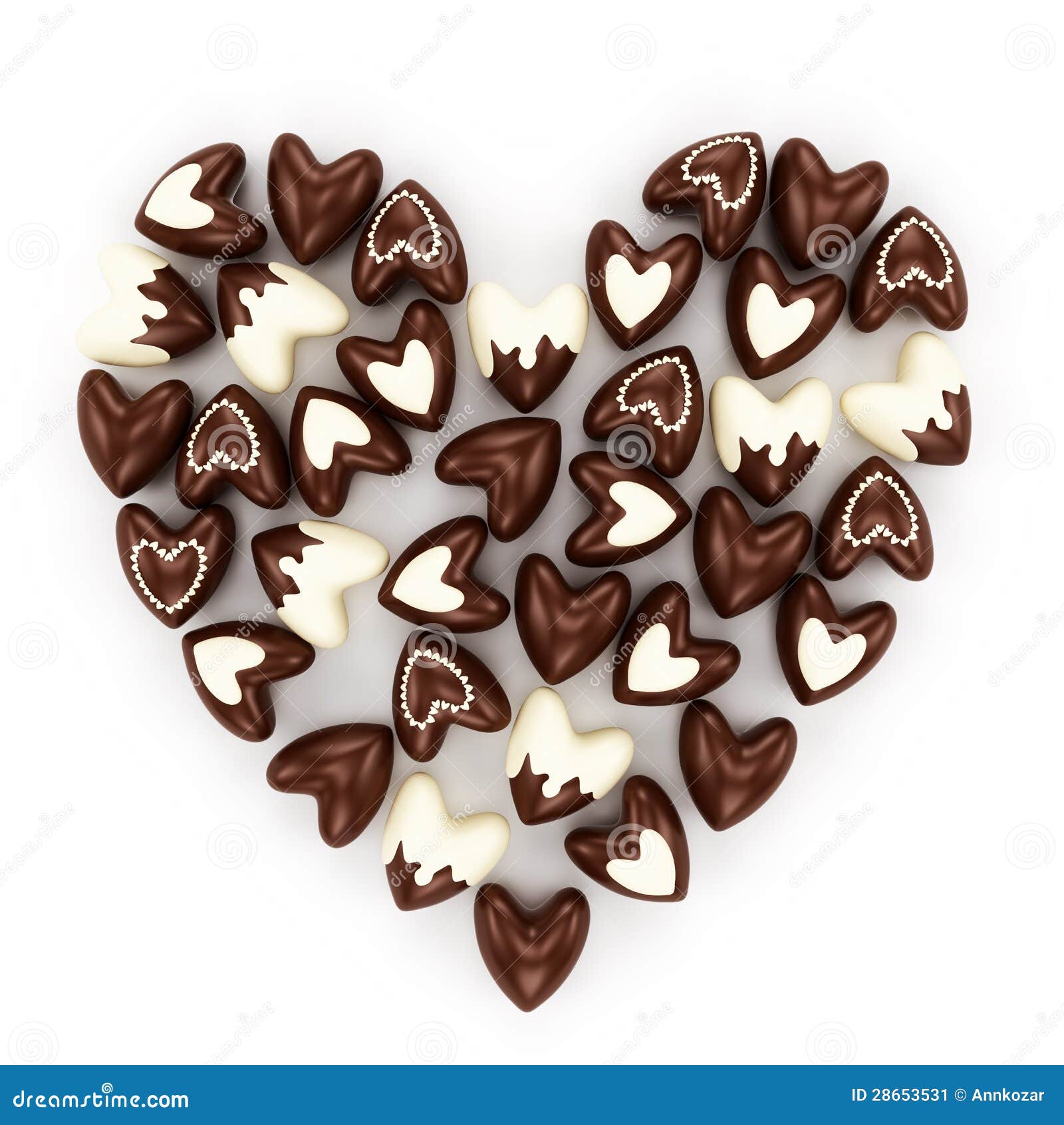 Scattered Chocolate Candy Hearts Stock Illustration Illustration of