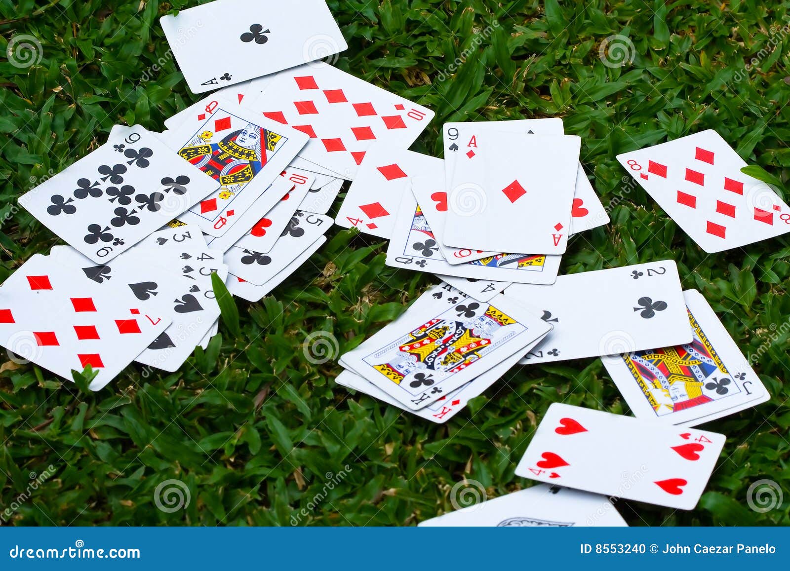 Scattered Deck of Cards stock photo. Image of diamonds 8553240