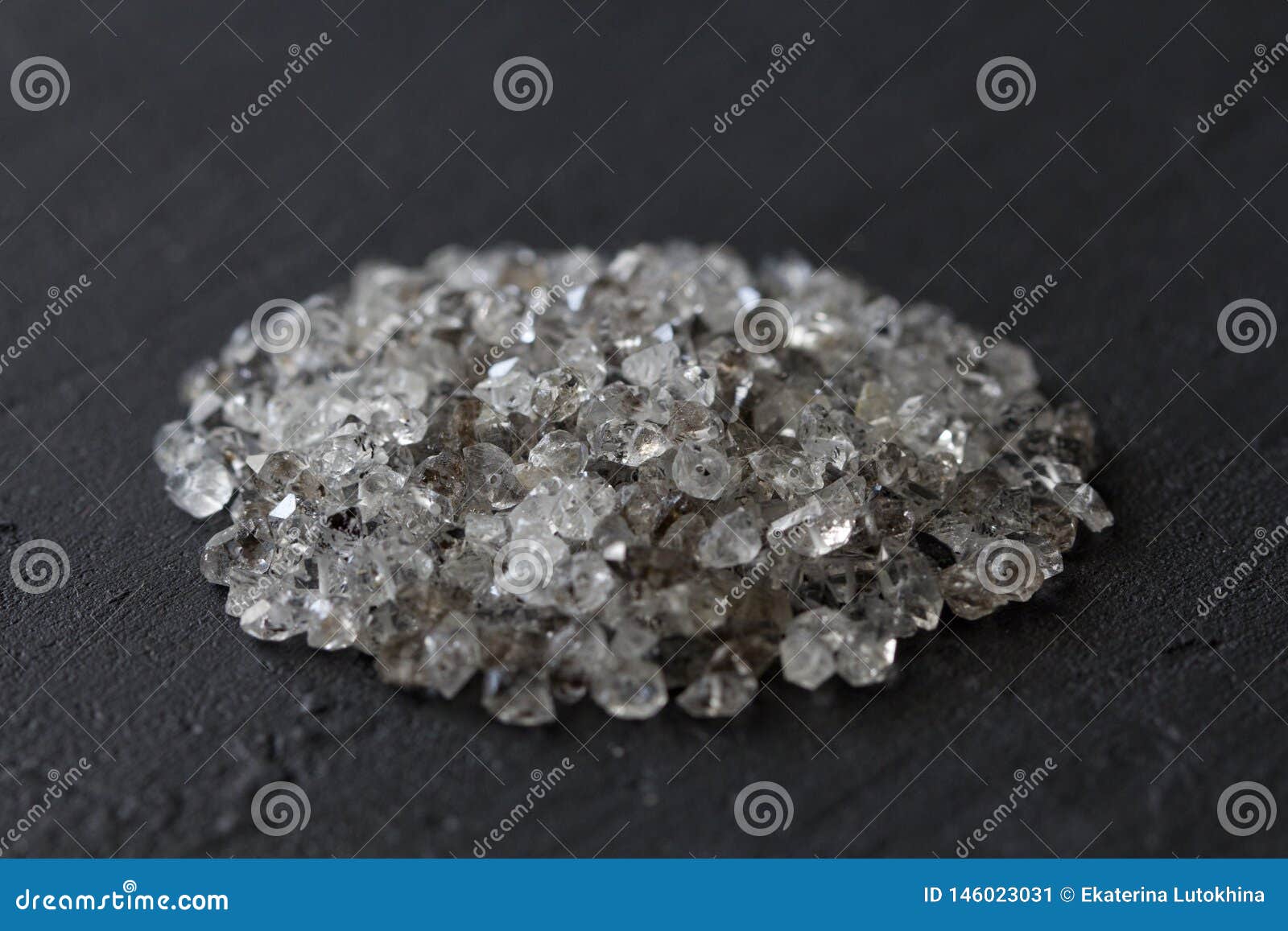 Scattered Diamonds on a Black Background. Raw Diamonds and Mining ...