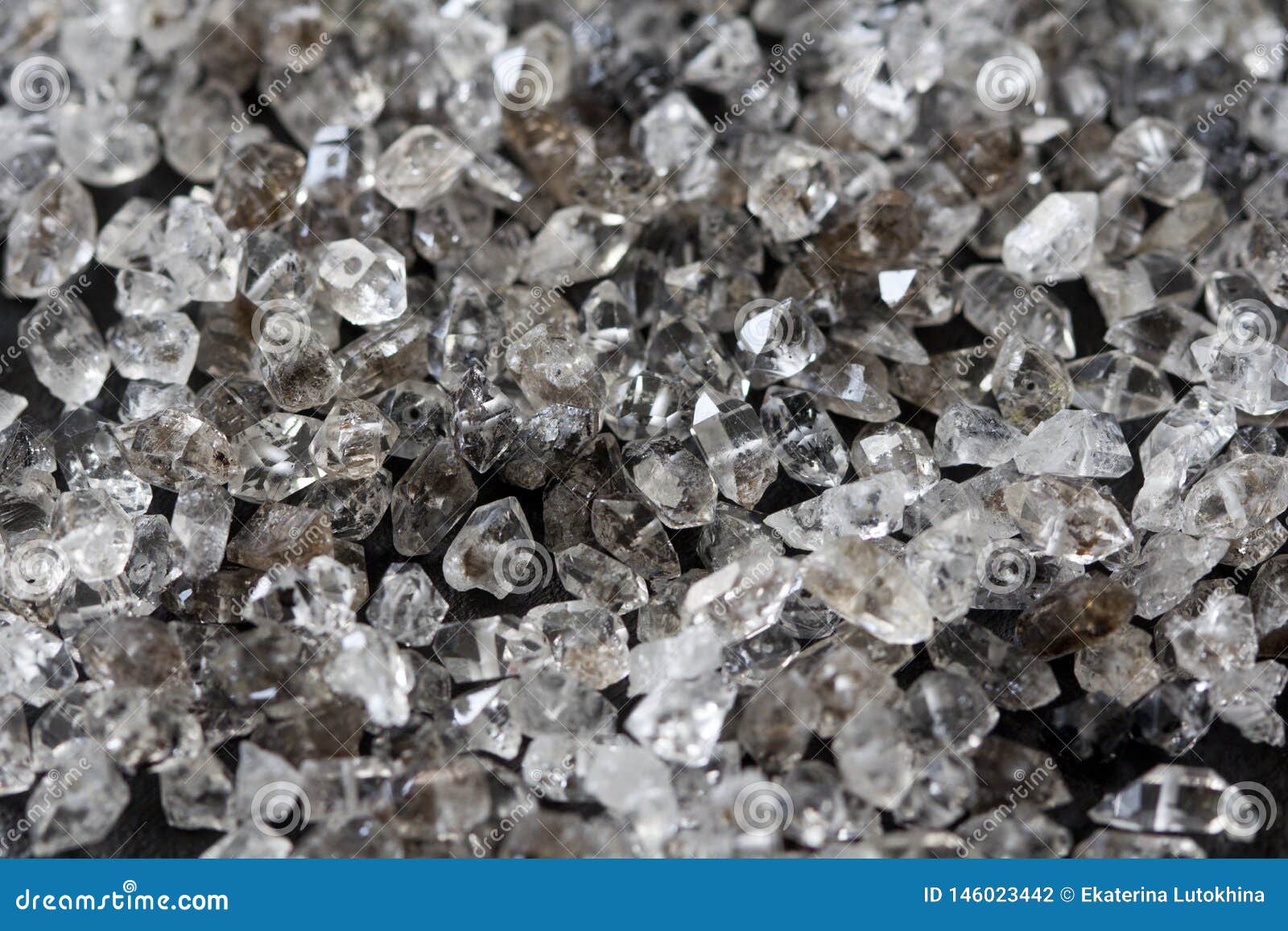Scattered Diamonds on a Black Background. Raw Diamonds and Mining ...