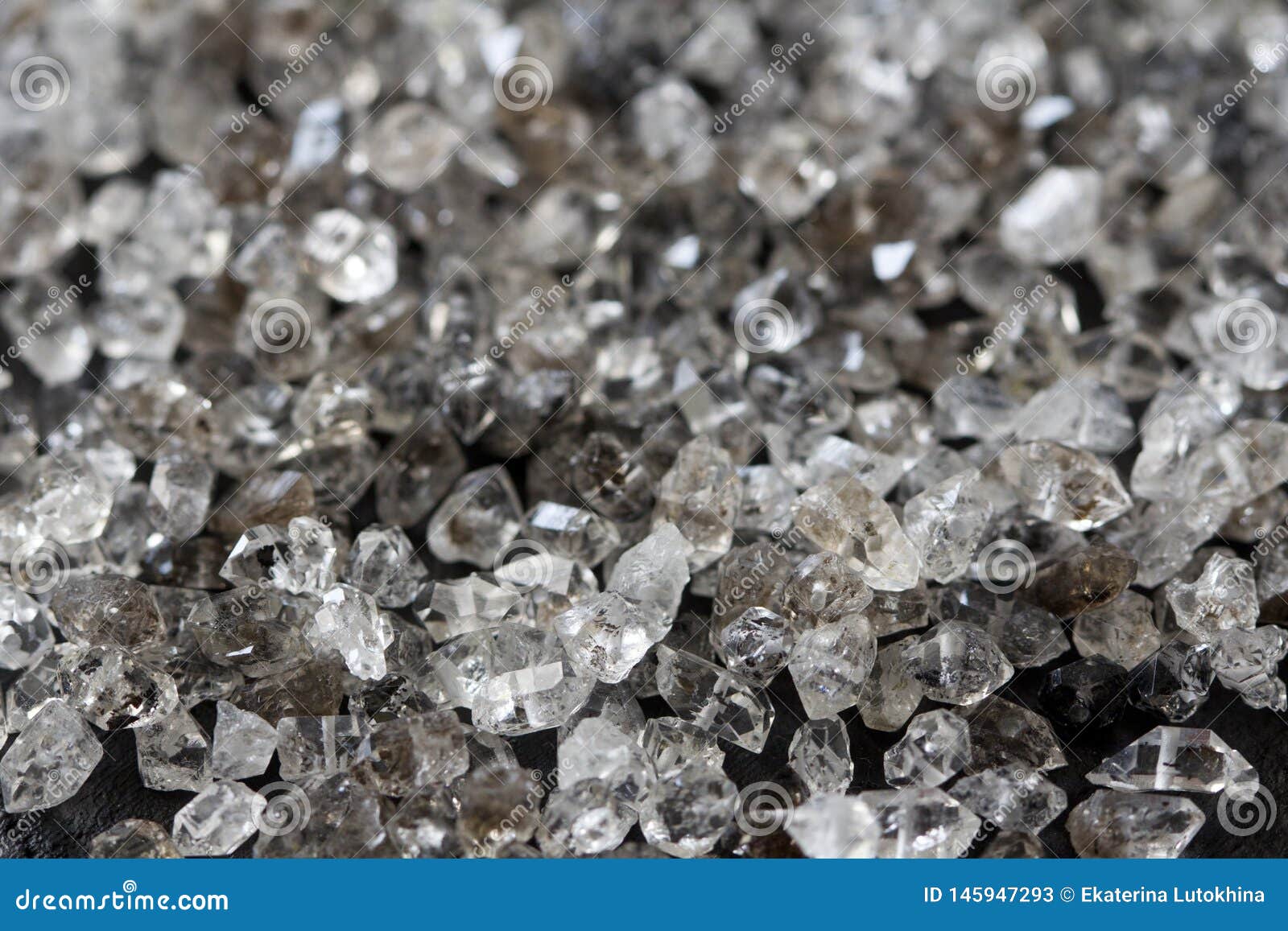 Scattered Diamonds on a Black Background. Raw Diamonds and Mining ...