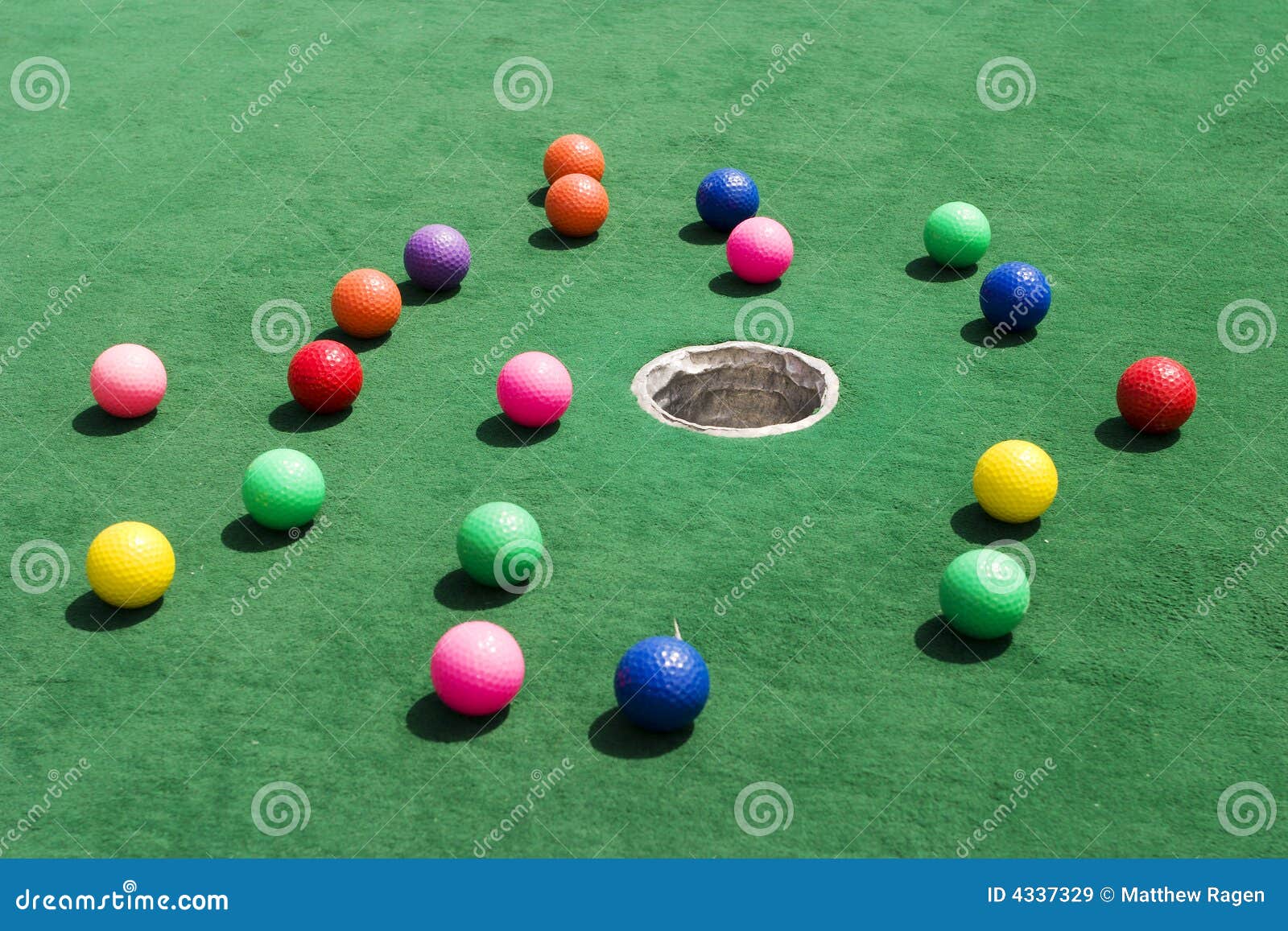 scattered golf balls