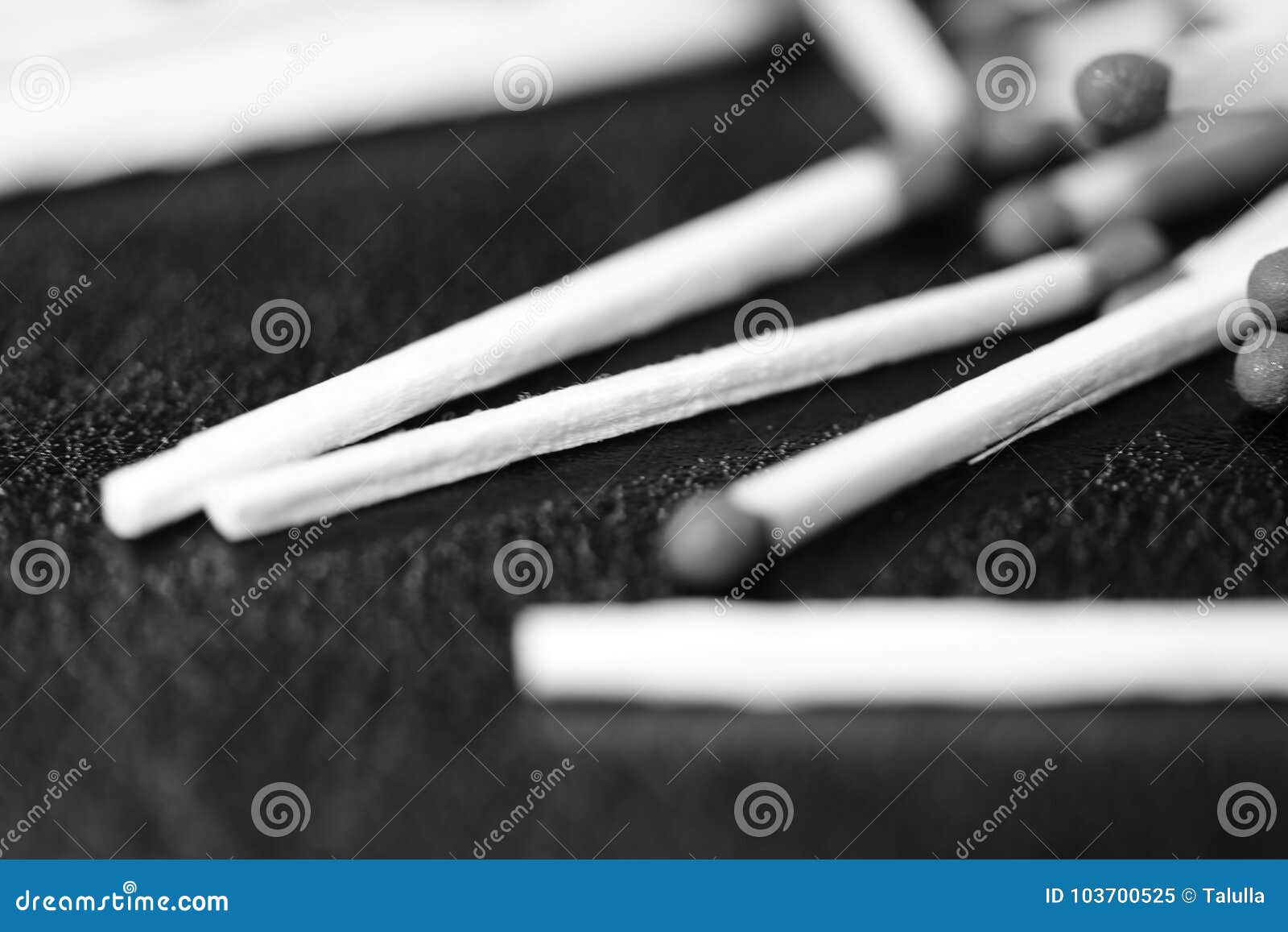 Scattered Matches on Dark Background. Black and White Stock Image ...