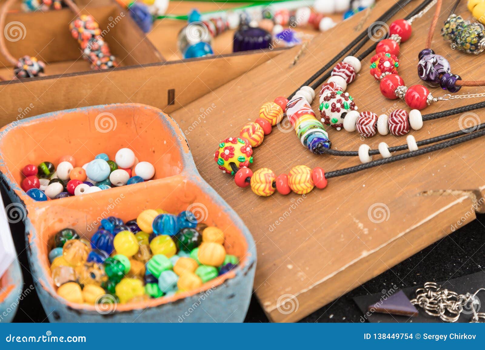 Scattering of Multicolored Glass Beads Stock Photo Image of
