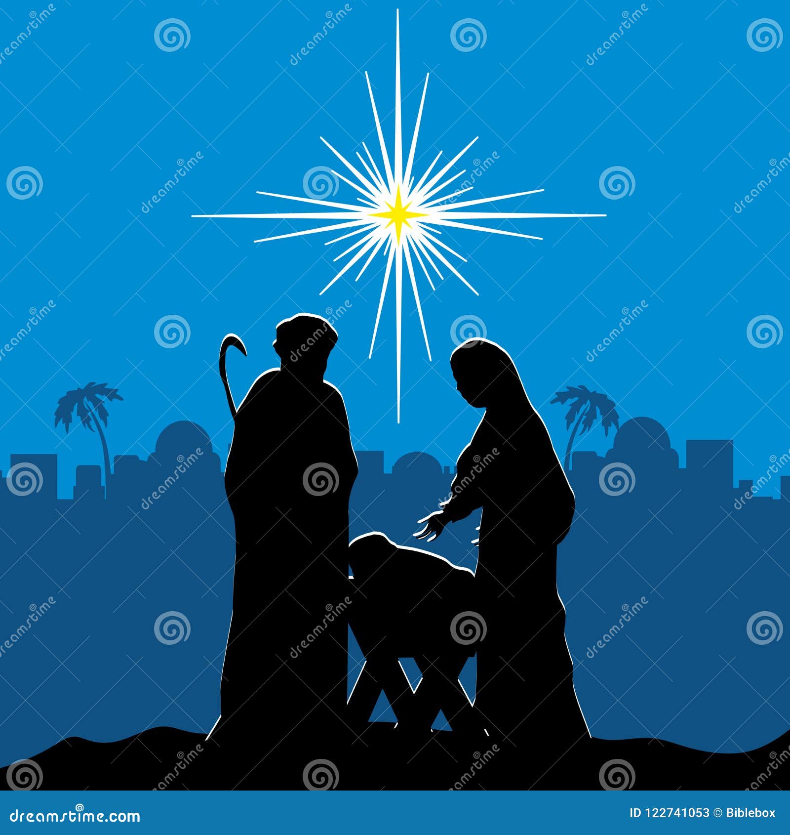 Immagini Natale Nativita.Scena Di Nativita Buon Natale Illustrazione Vettoriale Illustrazione Di Uomini Mary 122741053