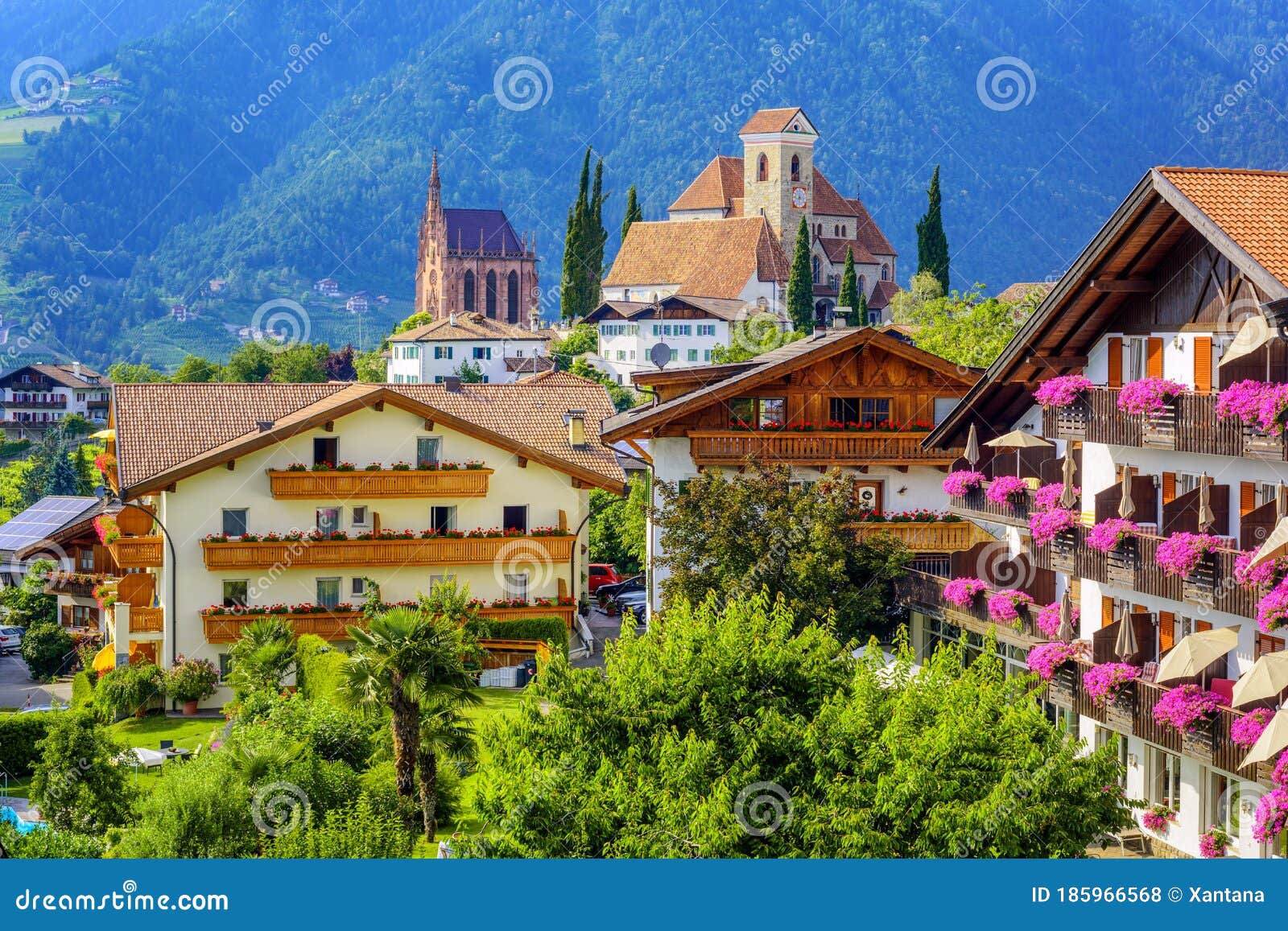 scena schenna town in south tyrol, merano, italy
