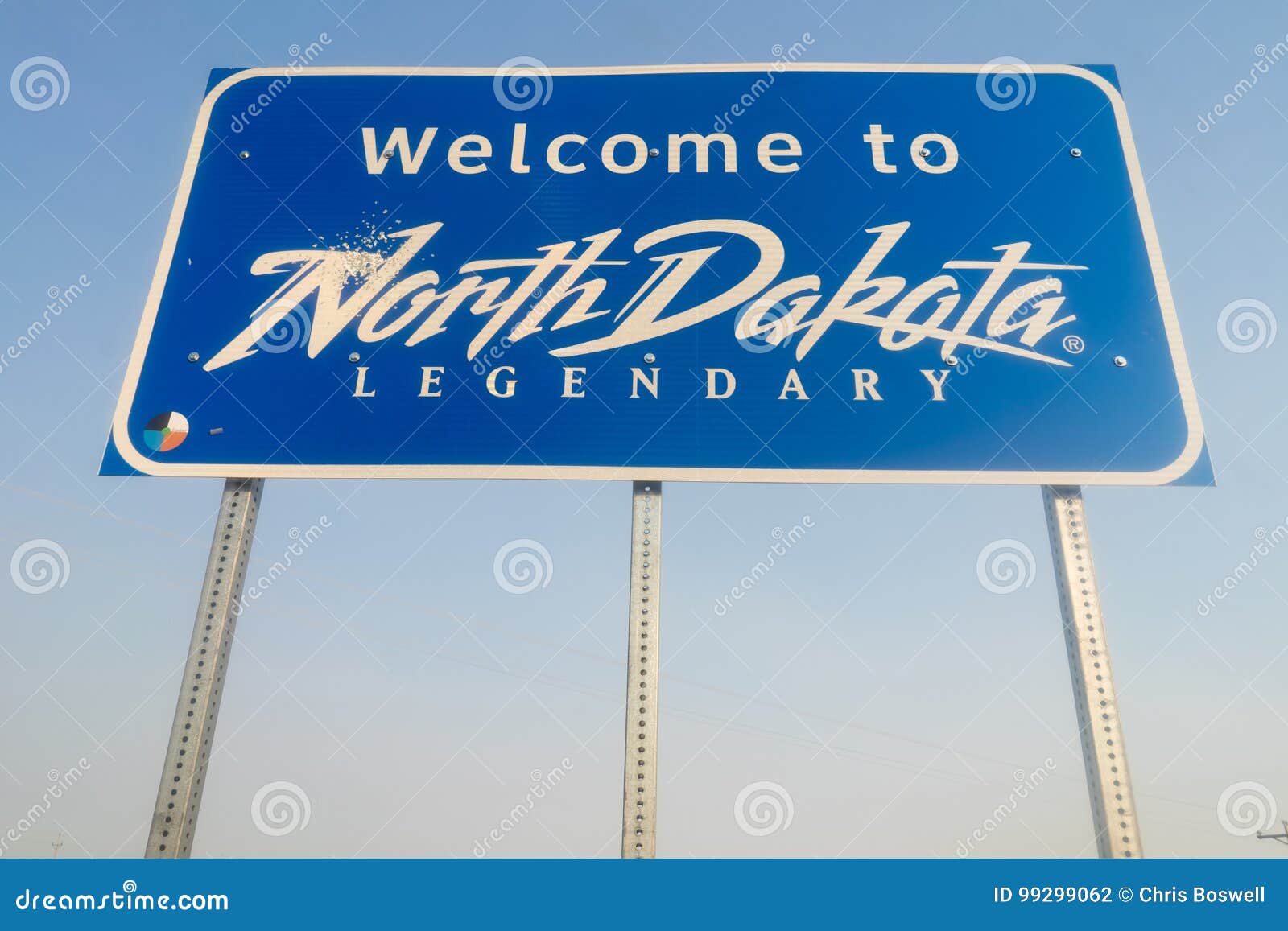 welcome to legendary north dakota road entry sign