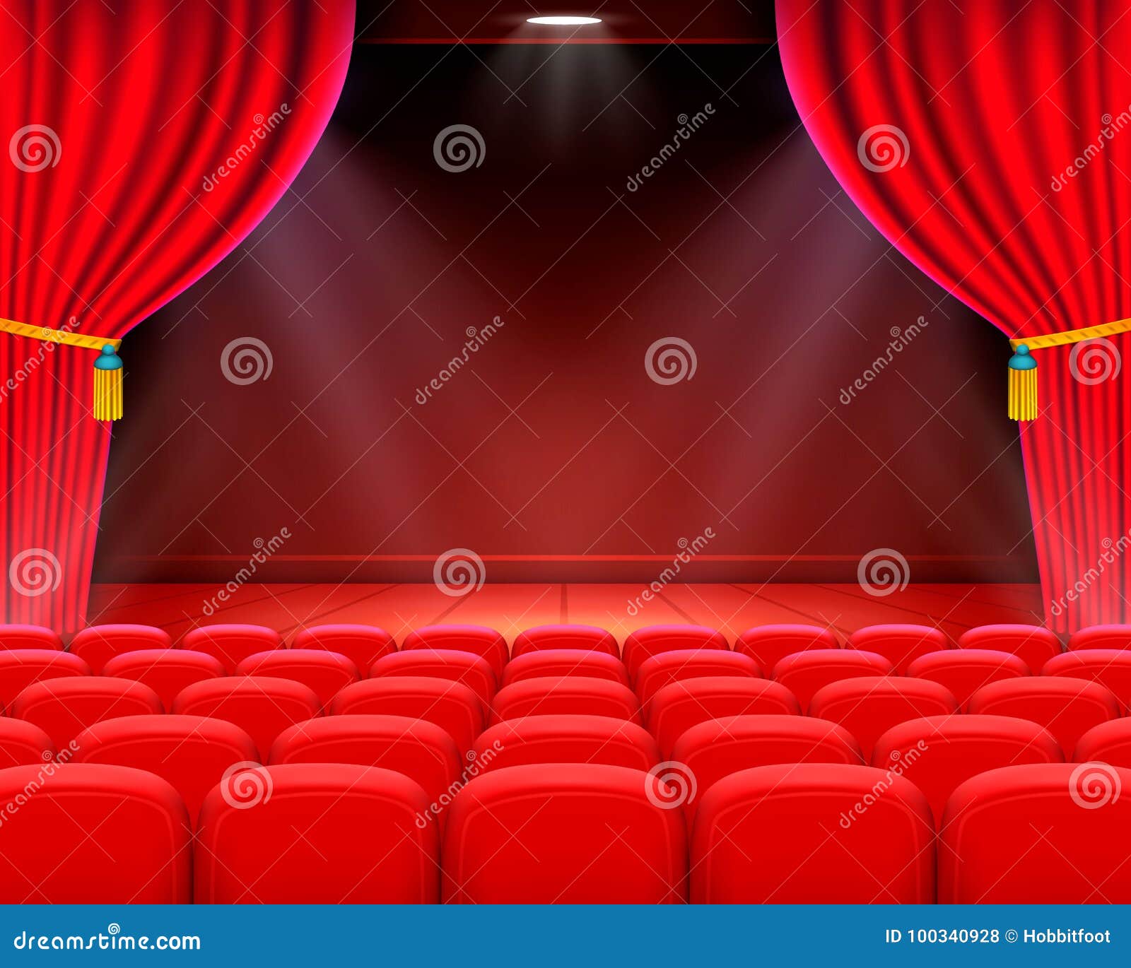 Scene Cinema Background Art, Performance on Stage. Stock Vector ...