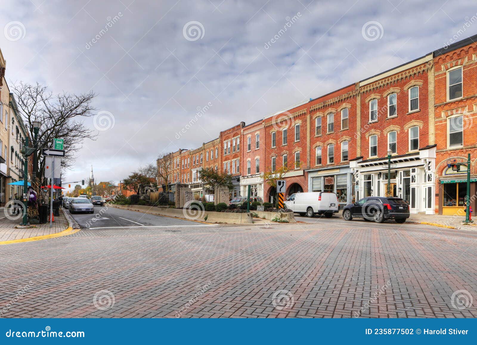Scene of Downtown Orangeville, Ontario, Canada Stock Photo Image of