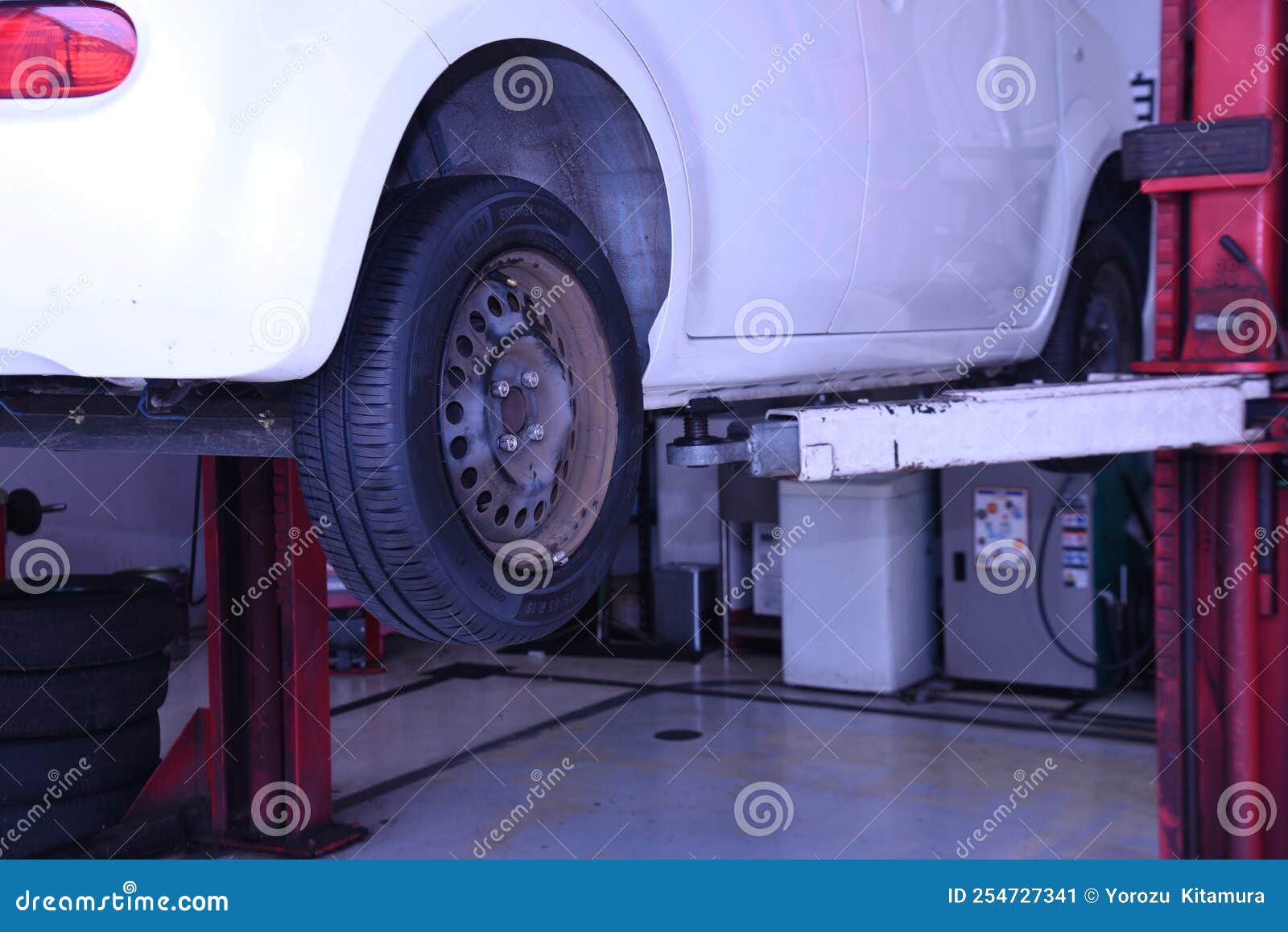 A Scene of Tire Replacement Work Stock Image Image of safe, shop