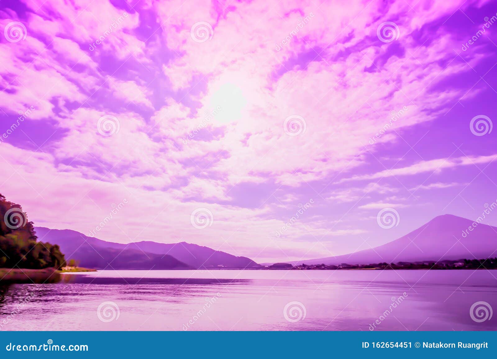 scenery of fuji san mountain relax and cool feeling in the autumn calm