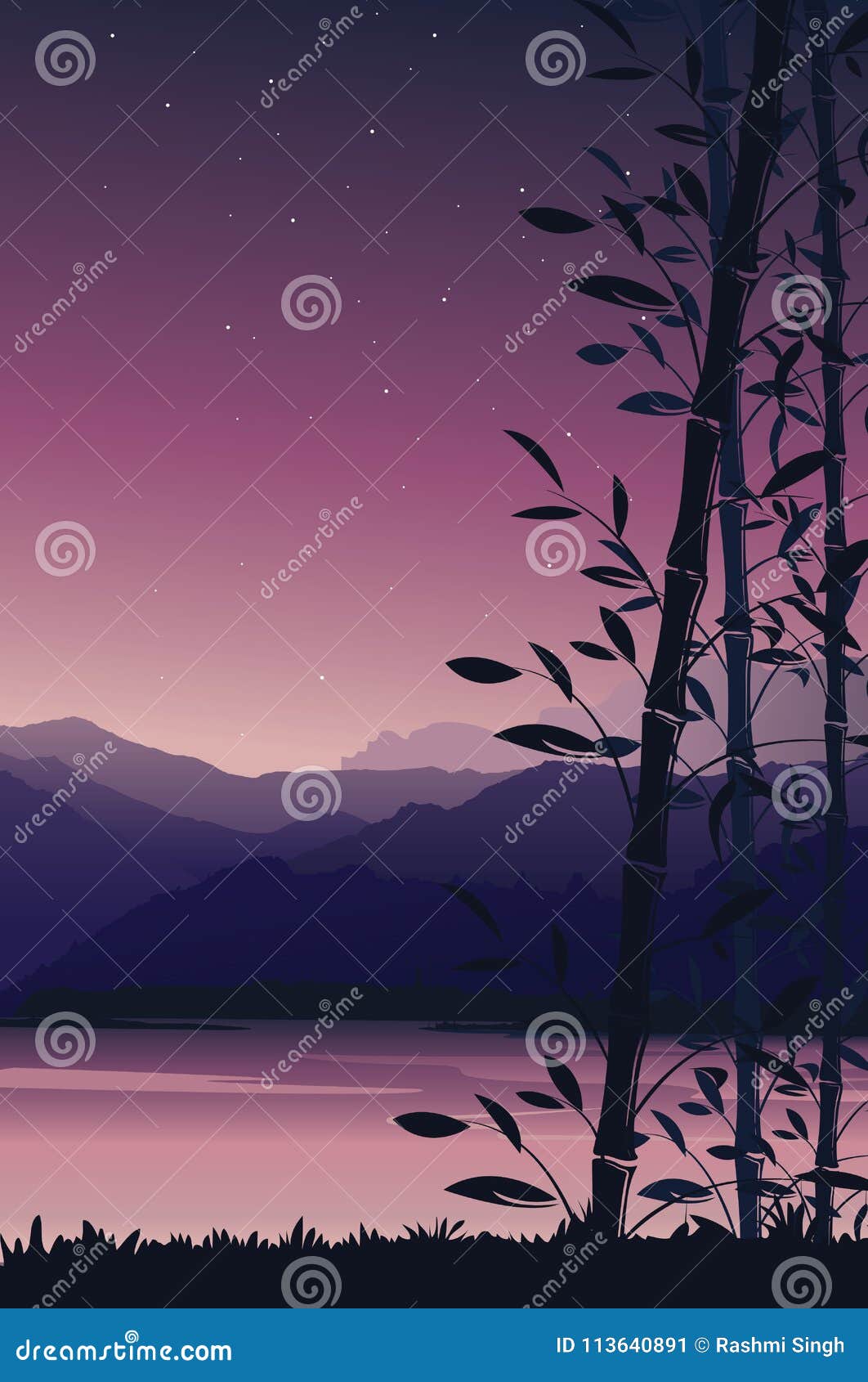 Scenery Mobile Wallpaper, Nature Background with Bamboo Portrait View Stock  Vector - Illustration of hill, mountain: 113640891