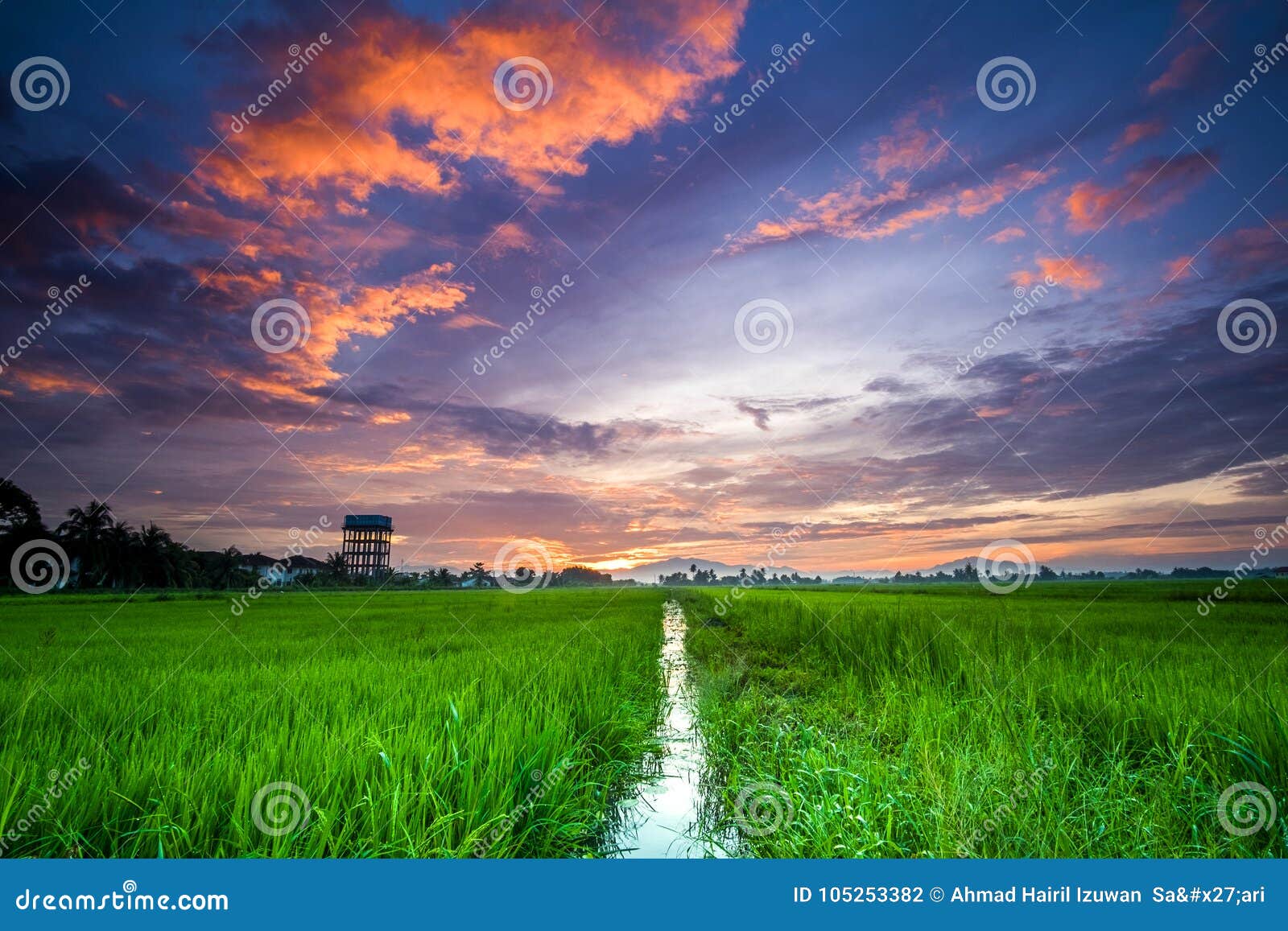 Scenery of Sunrise at Ipoh,Perak,Malaysia. Stock Photo - Image of green