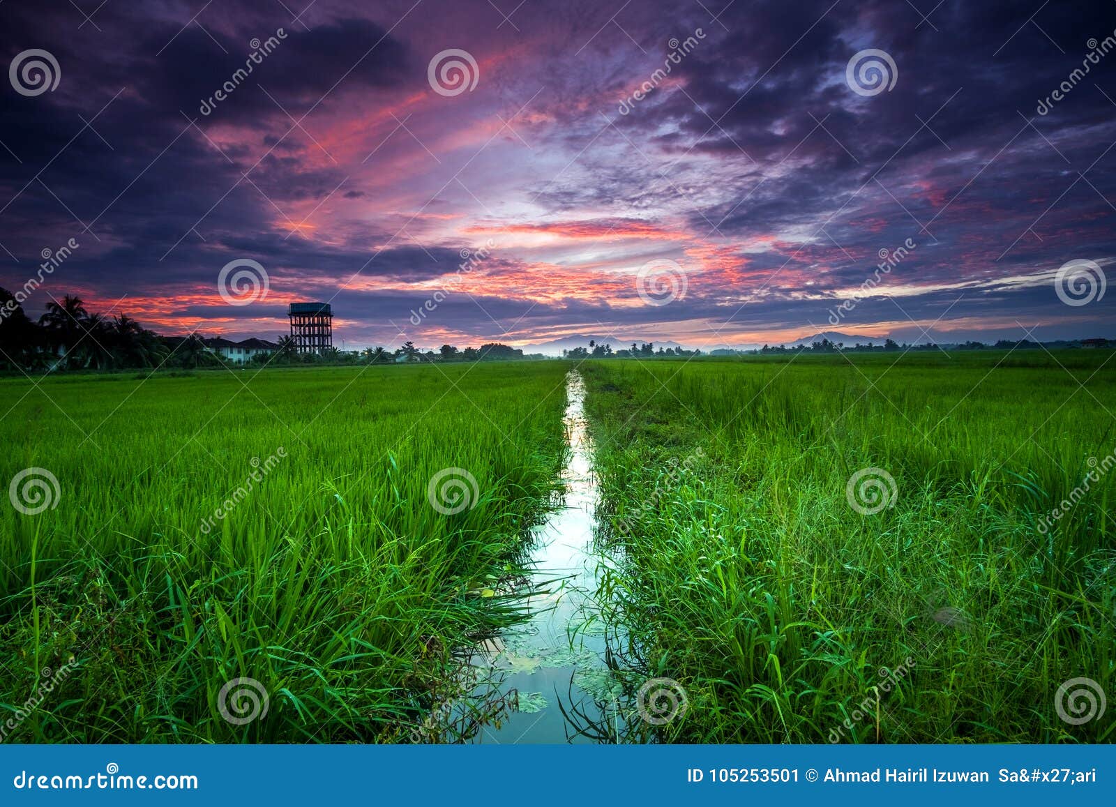 Scenery of Sunrise at Ipoh,Perak,Malaysia. Stock Image - Image of