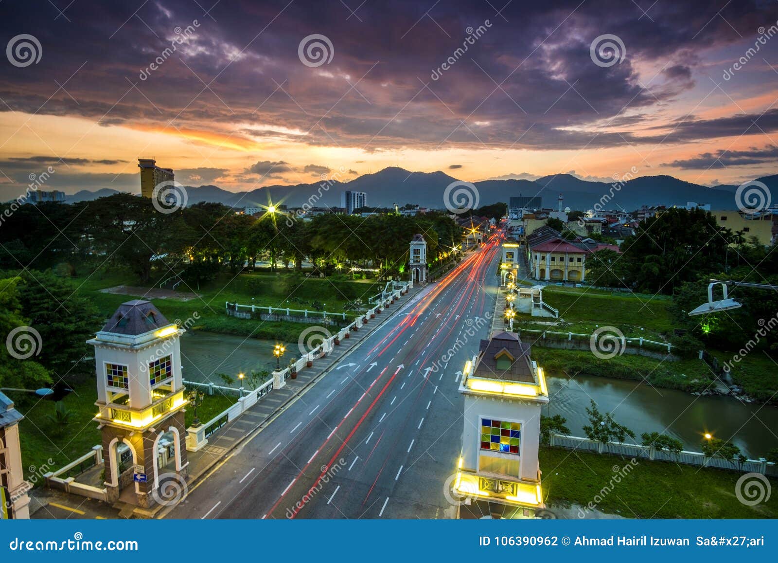 Scenery of Sunset at Ipoh,Perak,Malaysia. Editorial Photography - Image