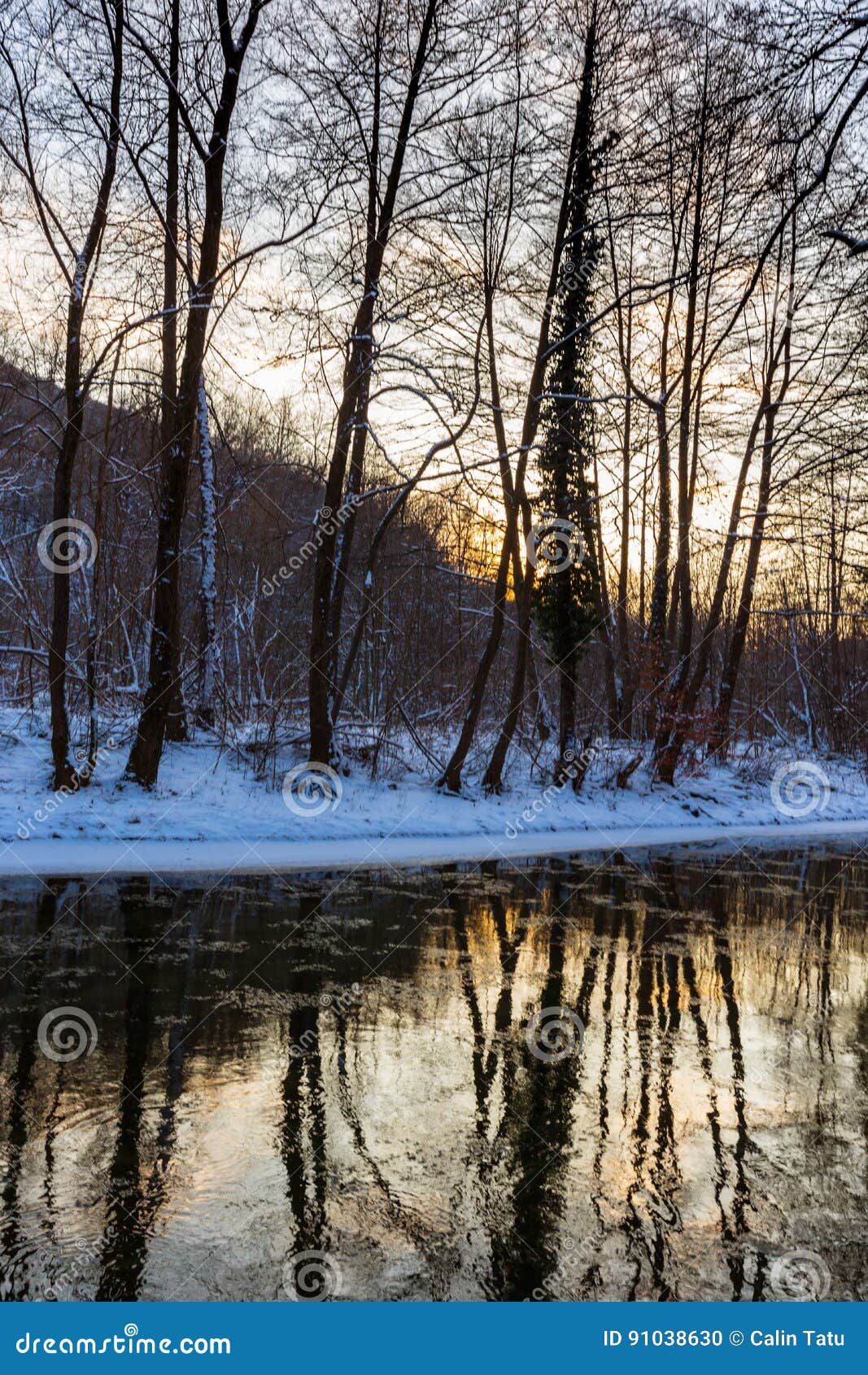 Sunset In The Neighborhood And Reflections In The River Stock Photo,  Picture and Royalty Free Image. Image 96533227.