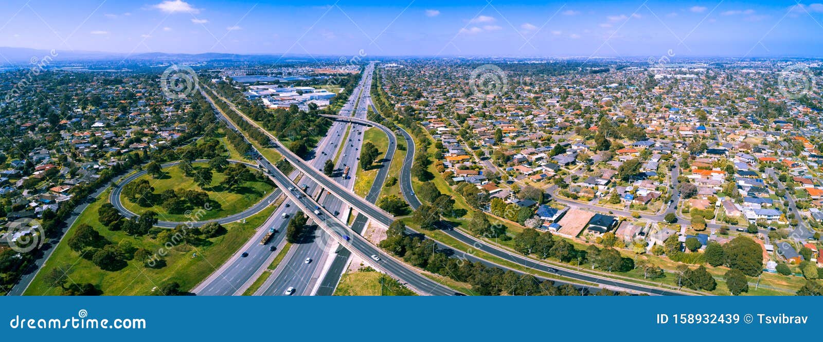 highway interchange in greater melbourne suburbs.
