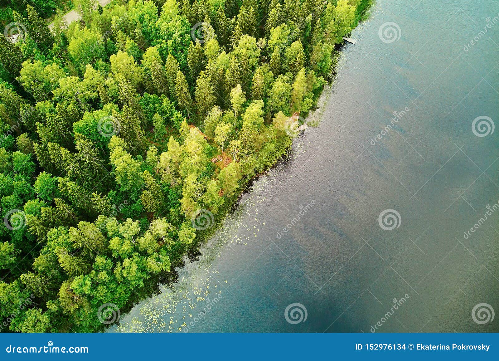 Scenic Aerial View of Helgtrask Lake in Sipoonkorpi National Park Stock ...