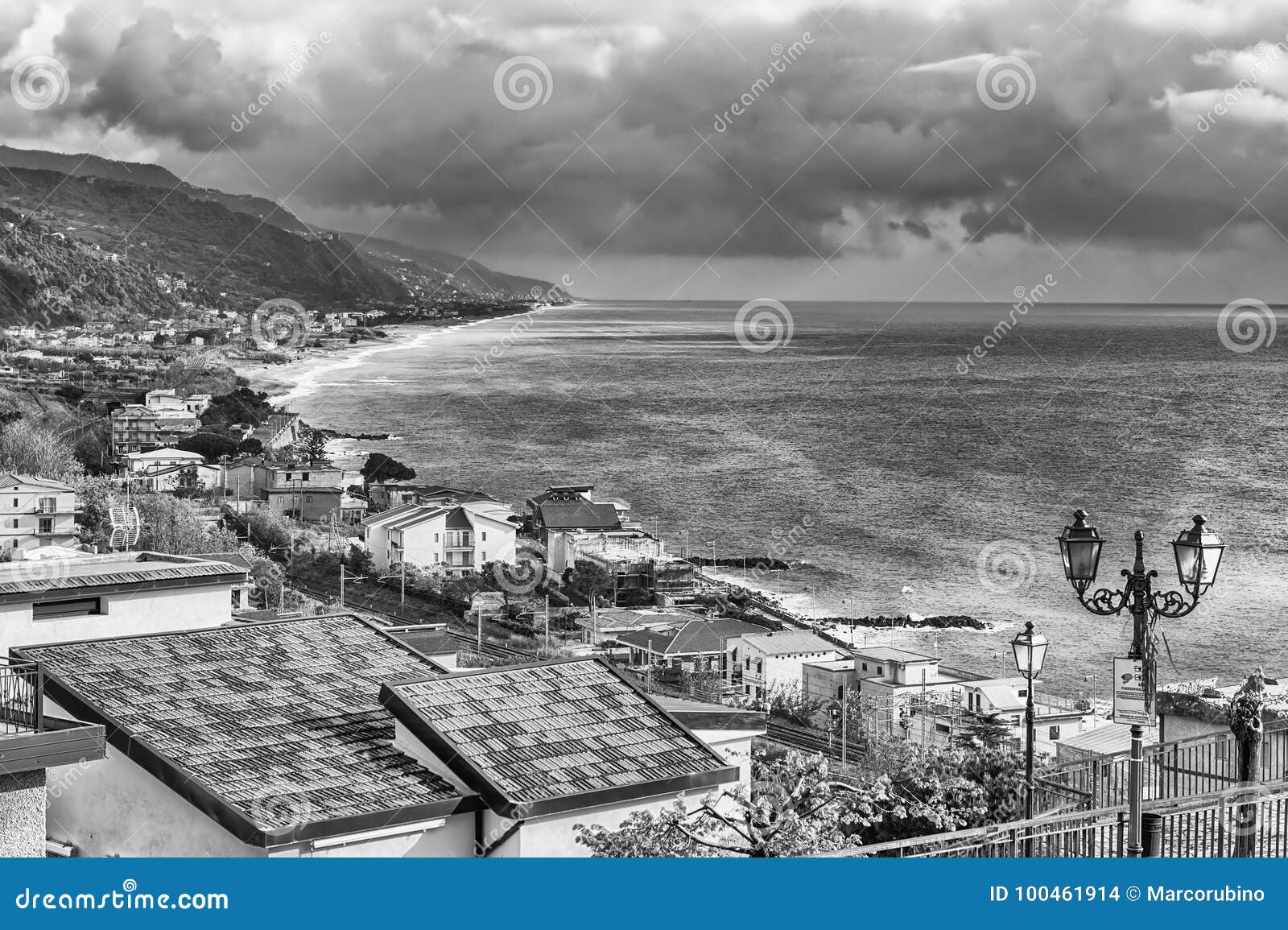 aerial view of coastline in calabria, italy