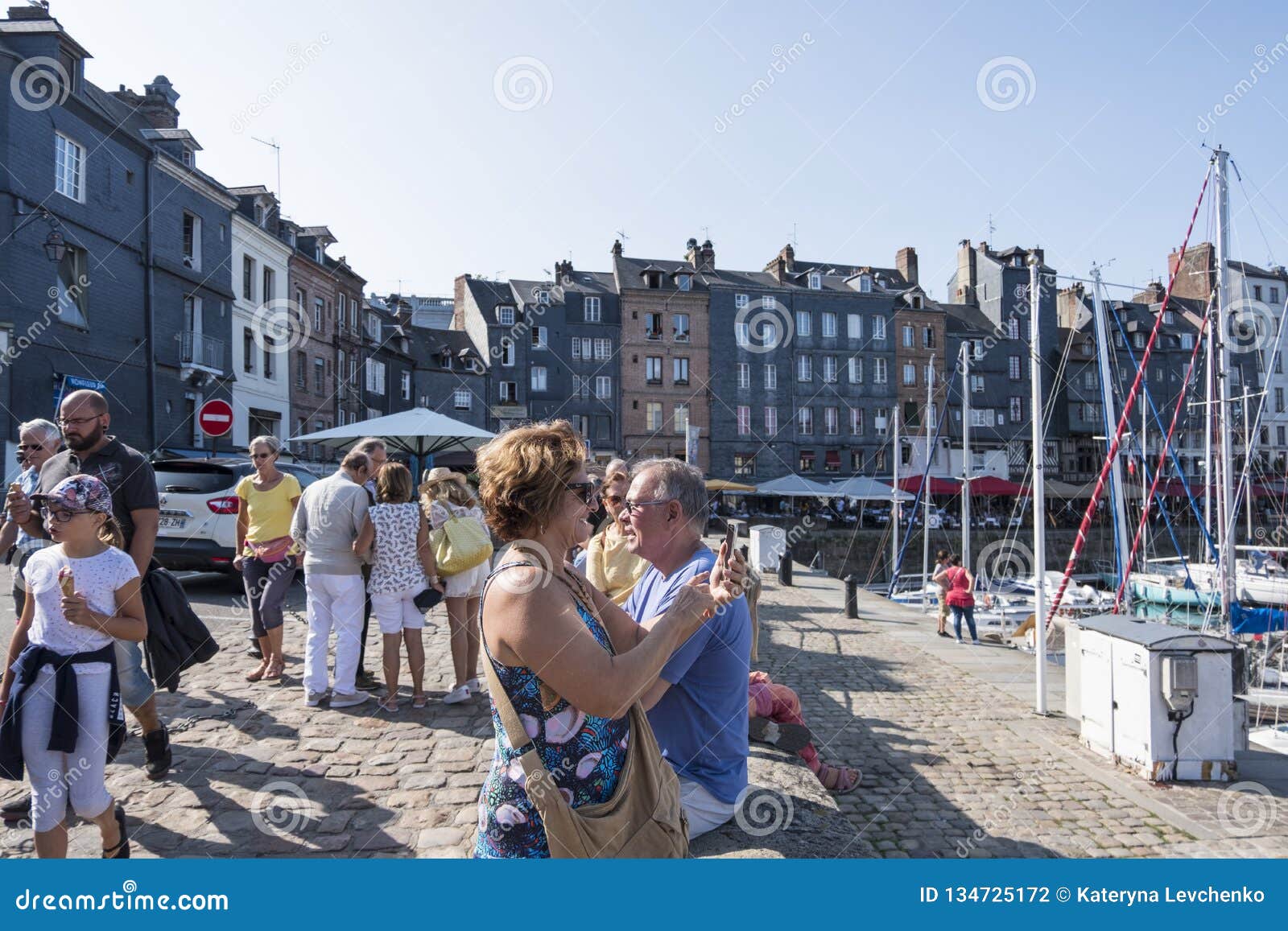 Scenic Architecture of the Vieux Bassin or Old Port at Honfleur ...