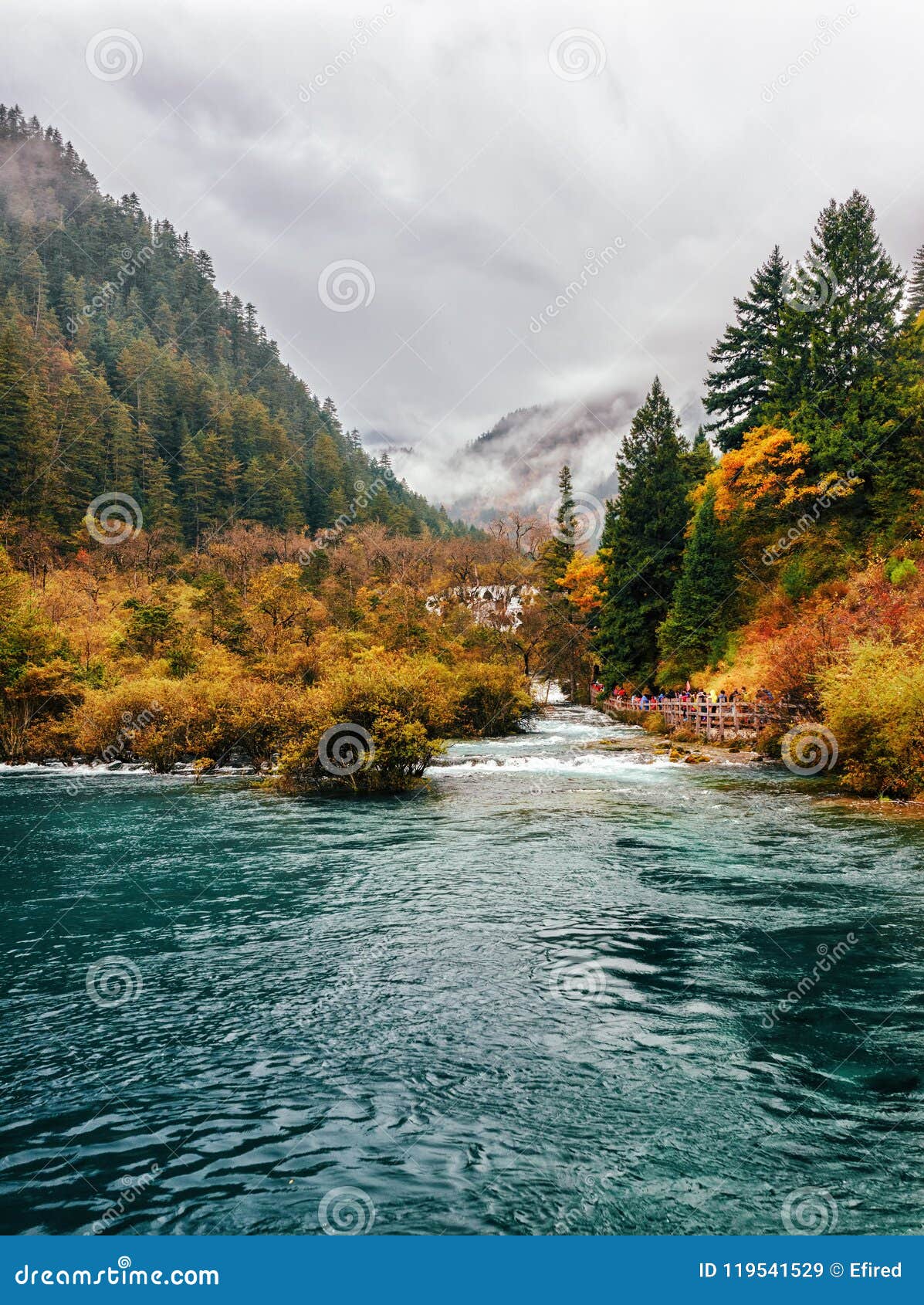 Amazing View Of The Sparkling Lake Jiuzhaigou Nature Reserve Stock