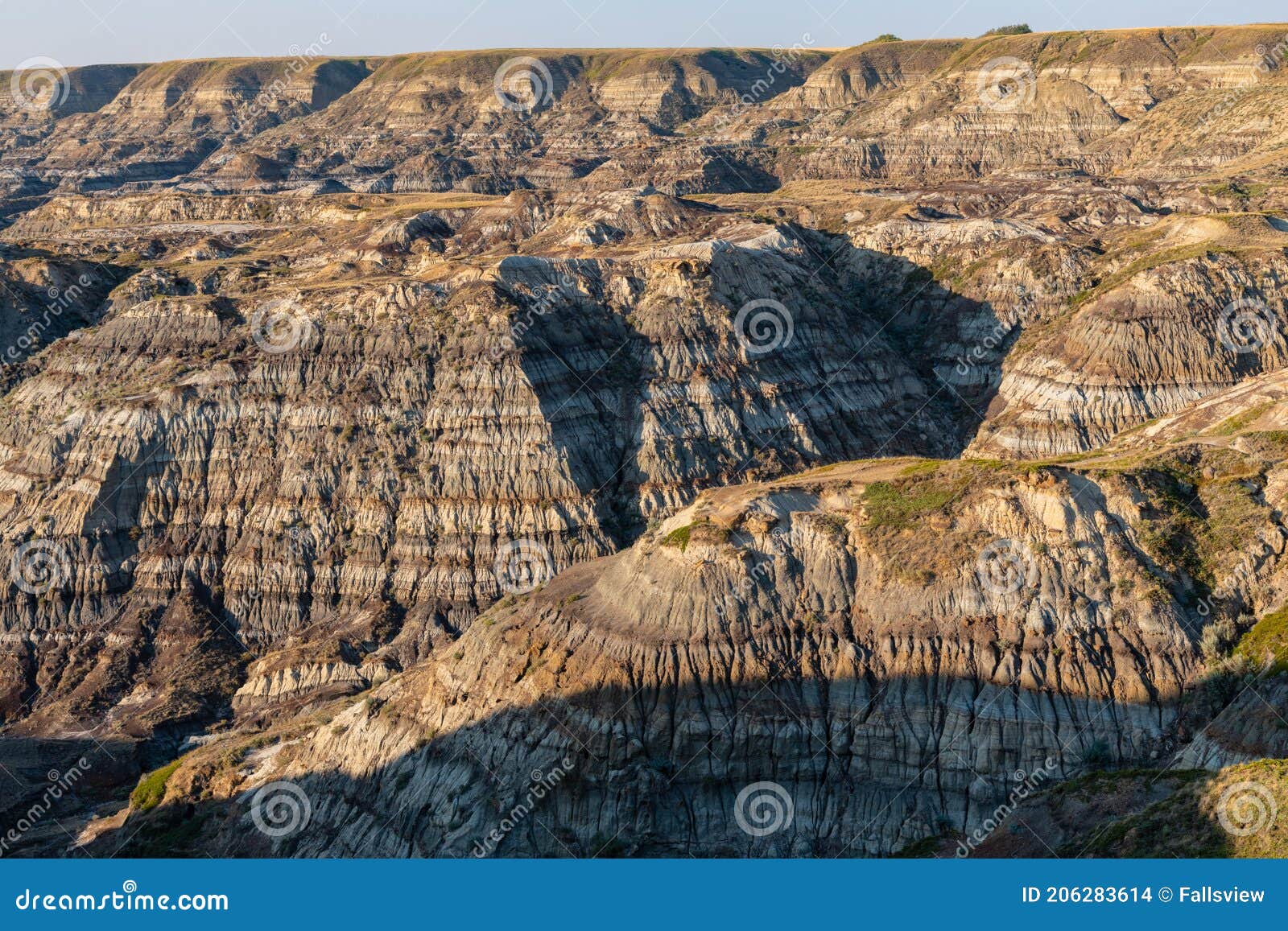 scenic badland view of horsethief canyon in drumheller, alberta, canada