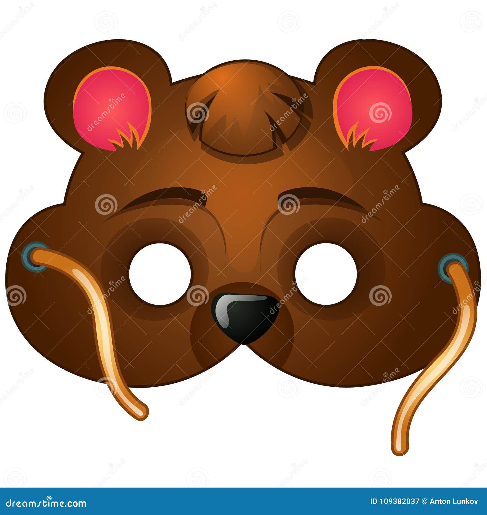 Scenic Bear Mask Carnival Masquerade Accessories Stock Vector