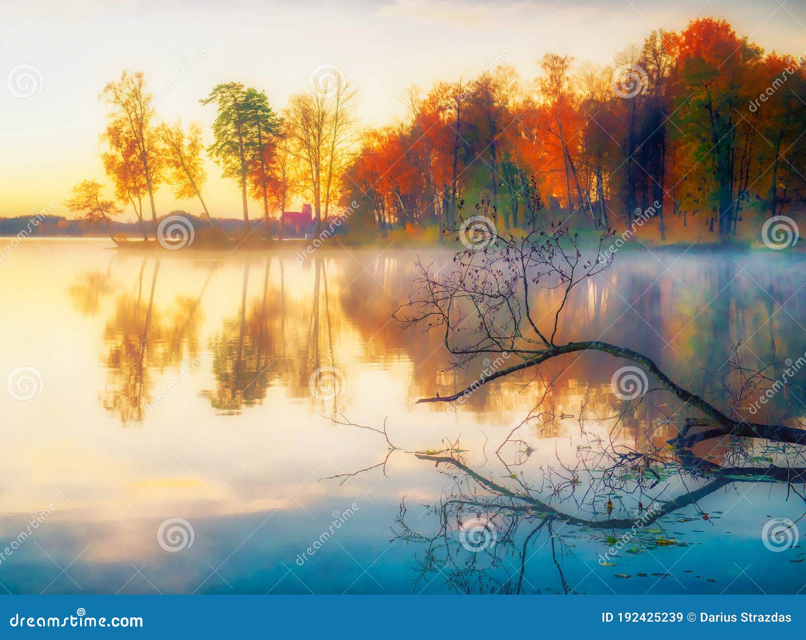 Scenic Beautiful Fall Autumn Lake Landscape, Scenery at Sundown Stock Image  - Image of autumn, background: 192425239