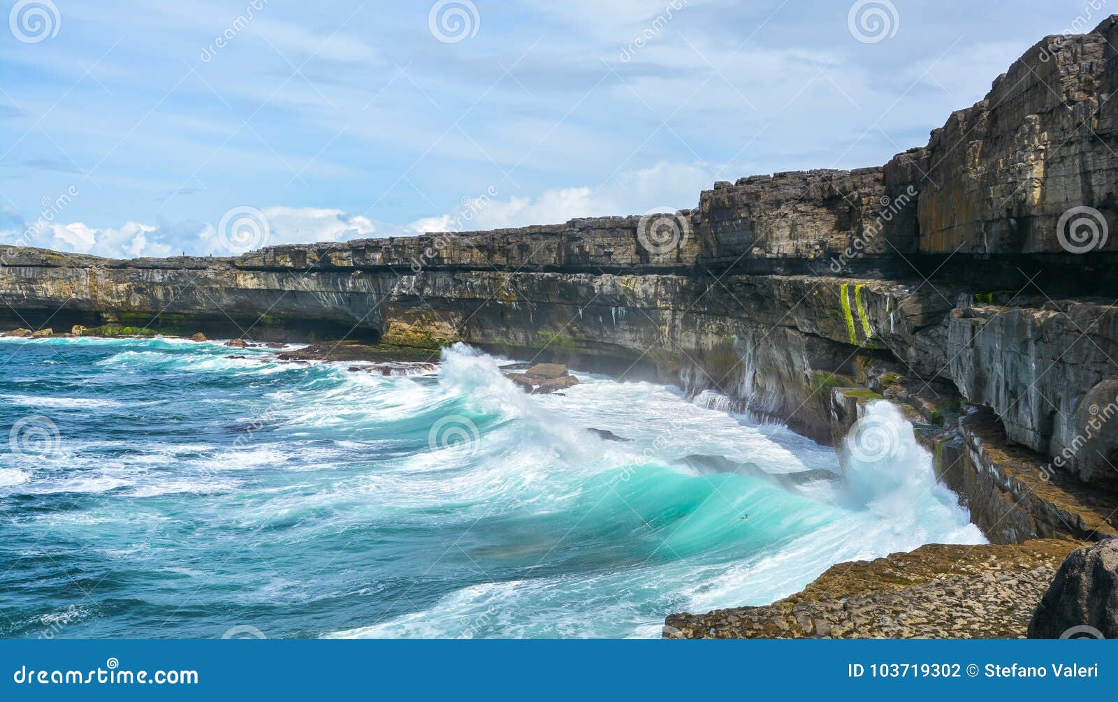 scenic cliffs of inishmore, aran islands, ireland