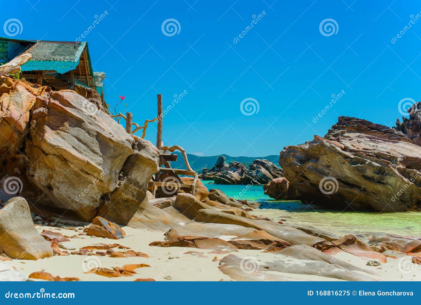 Scenic Cliffs On A Sandy Tropical Thai Beach Stock Image Image Of