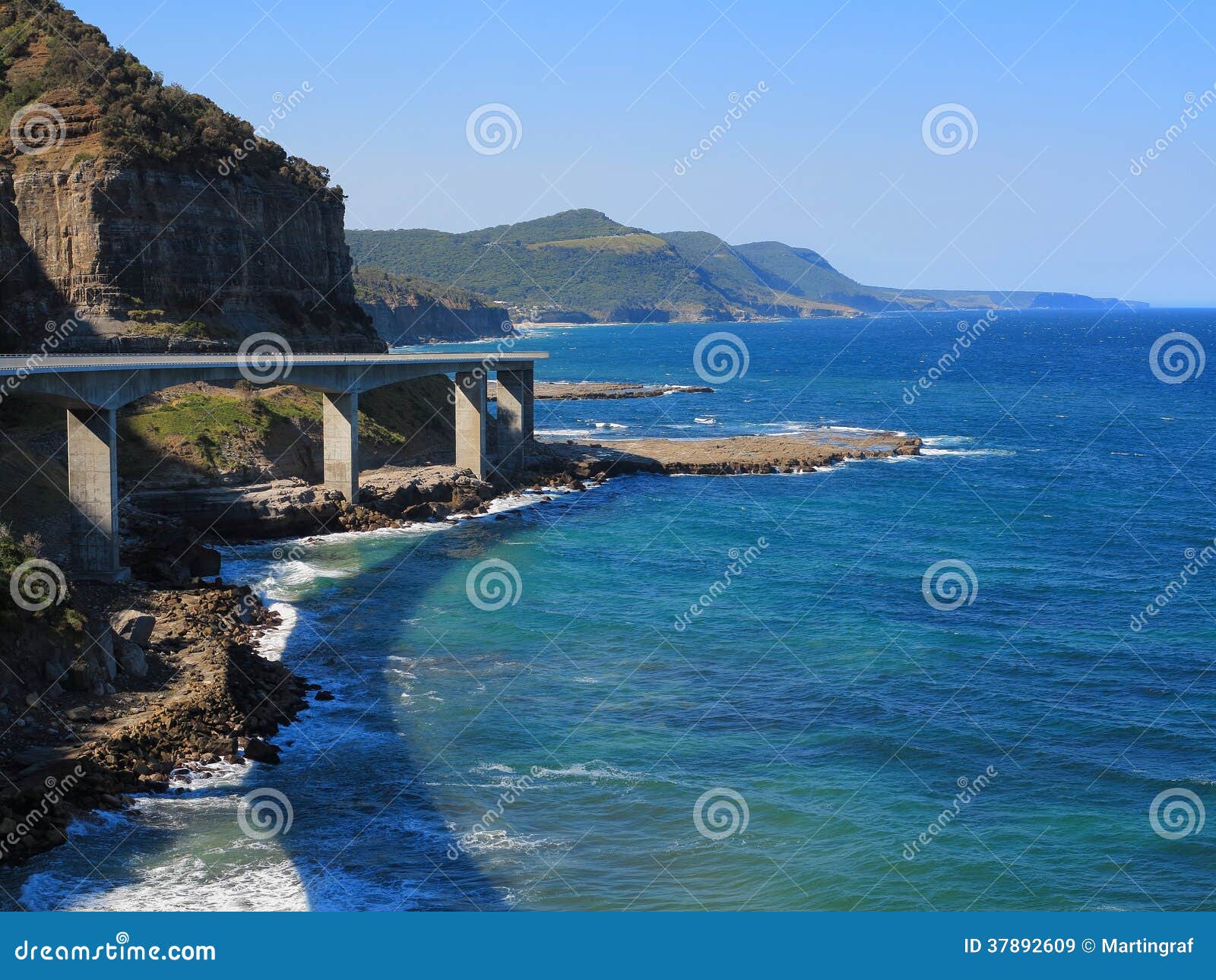 scenic coast with sea cliff bridge