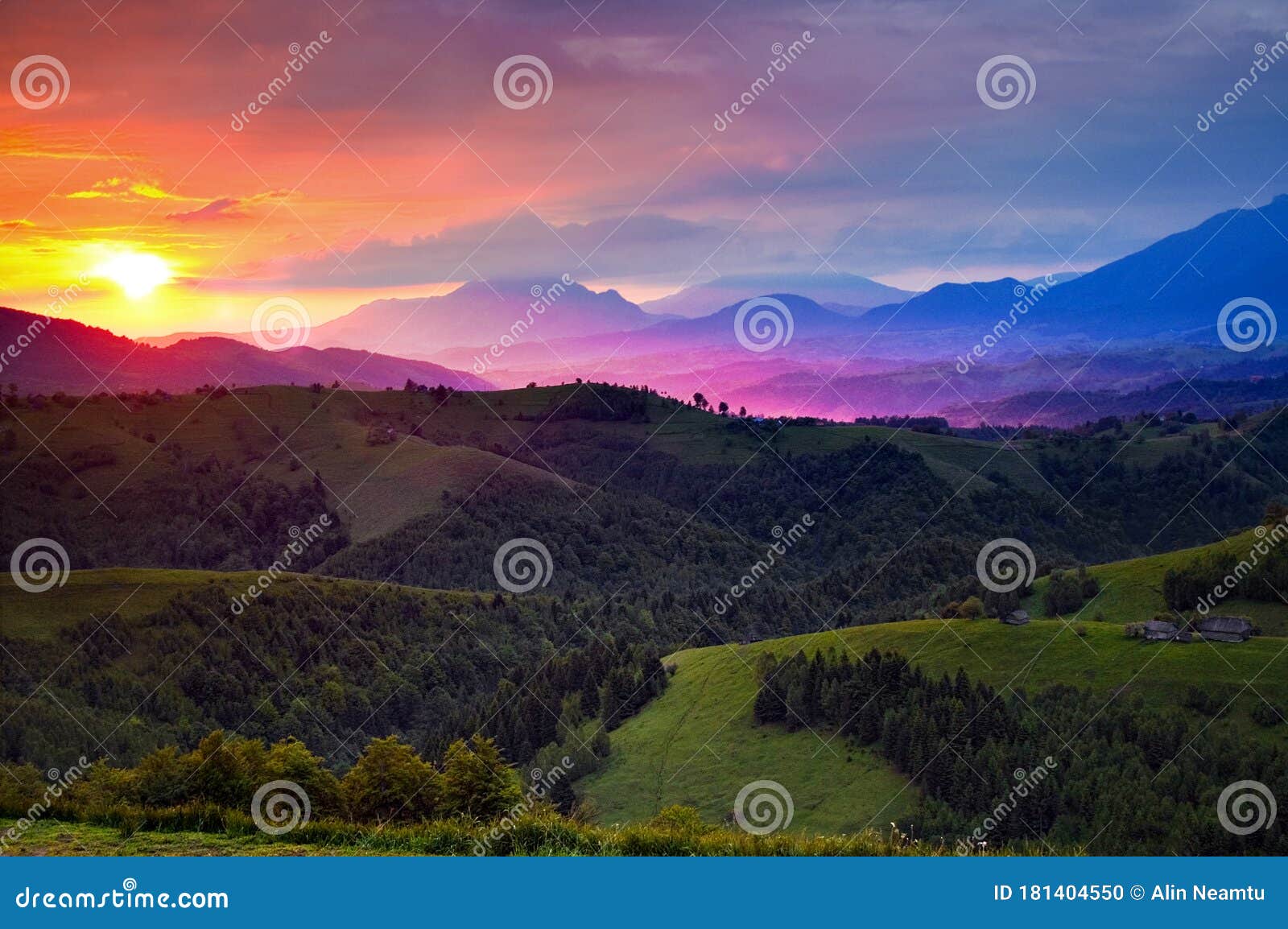 scenic hills in beautiful morning light