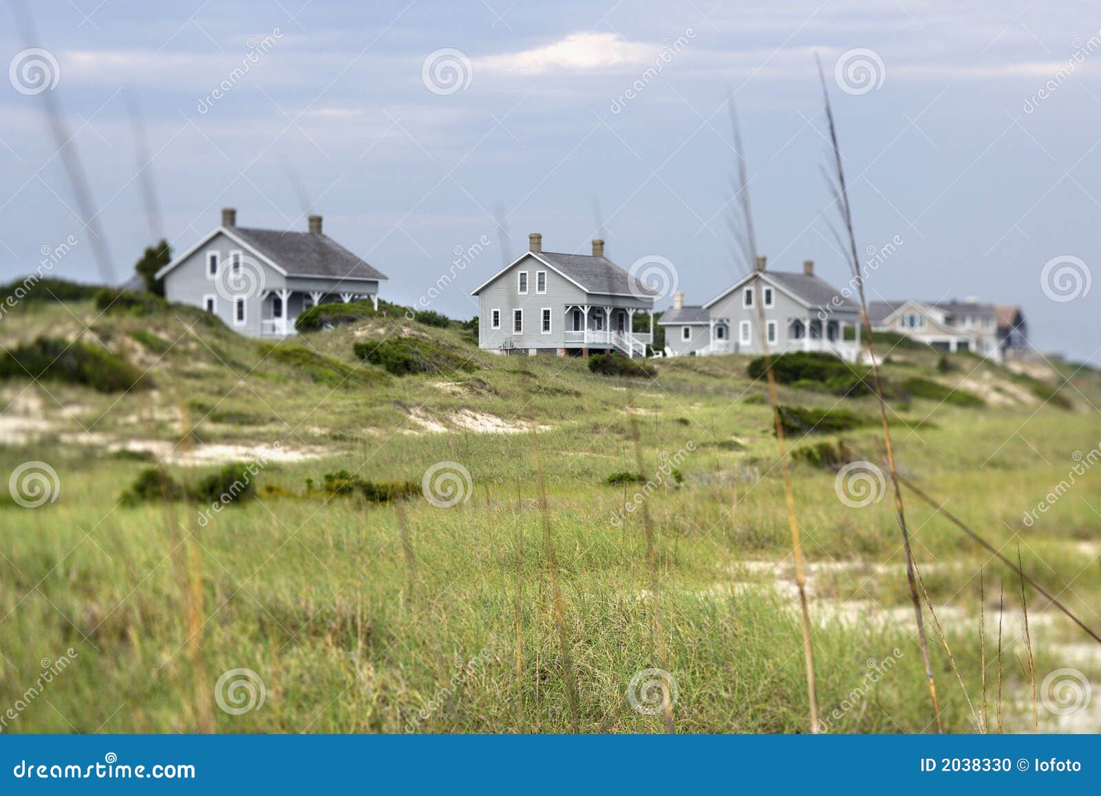 Scenic houses at coast. stock photo. Image of real, vacation 2038330