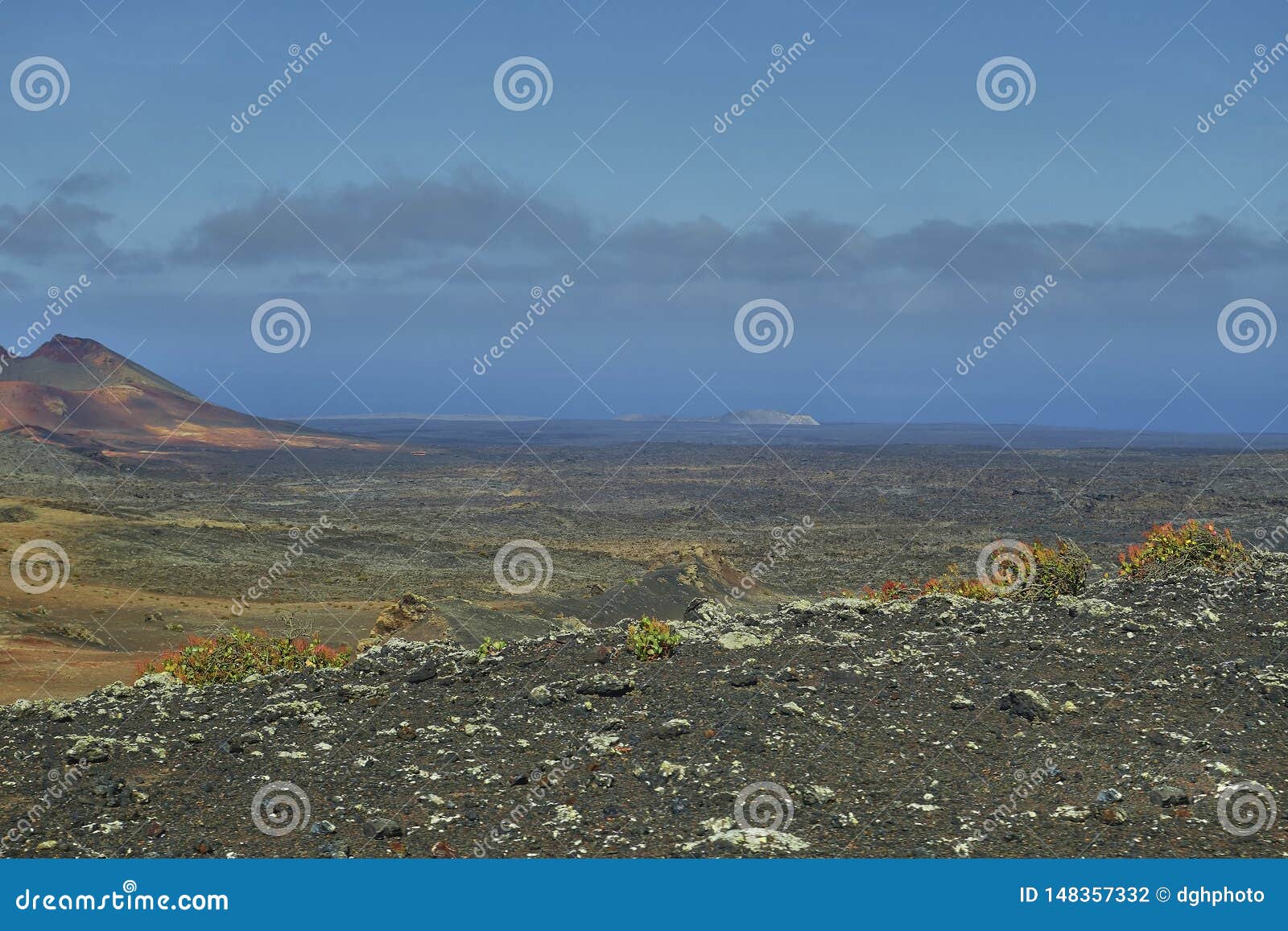 scenic landscape ovolcanic landscape at timanfaya national park on lanzarote islandn the island of lanzarote in the atlantic ocean