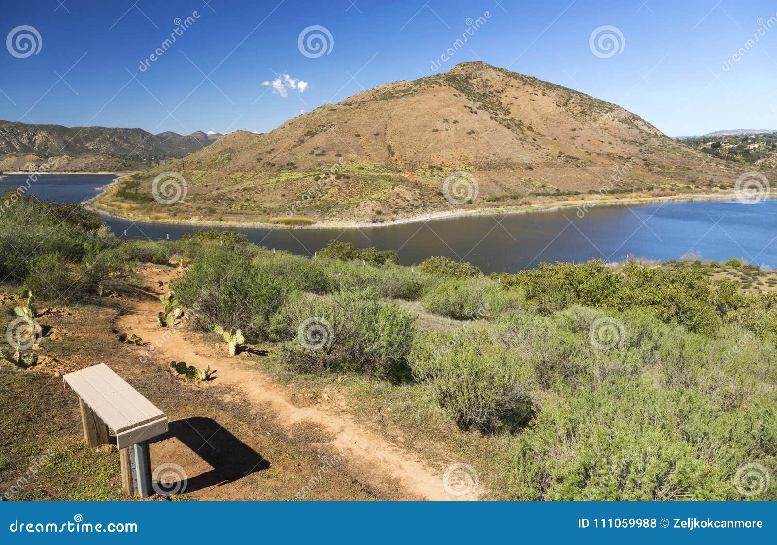 lake hodges and bernardo mountain scenic landscape san diego county poway california