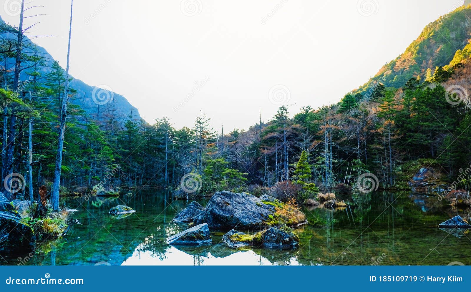Scenic Landscape View Of Nature With Mountain Hills Trees And Water