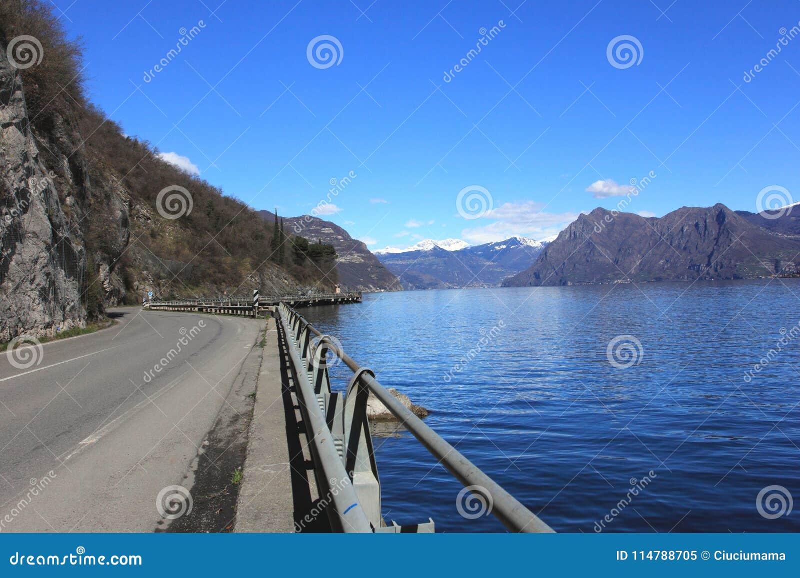 iseo lake - picturesque road along the lake